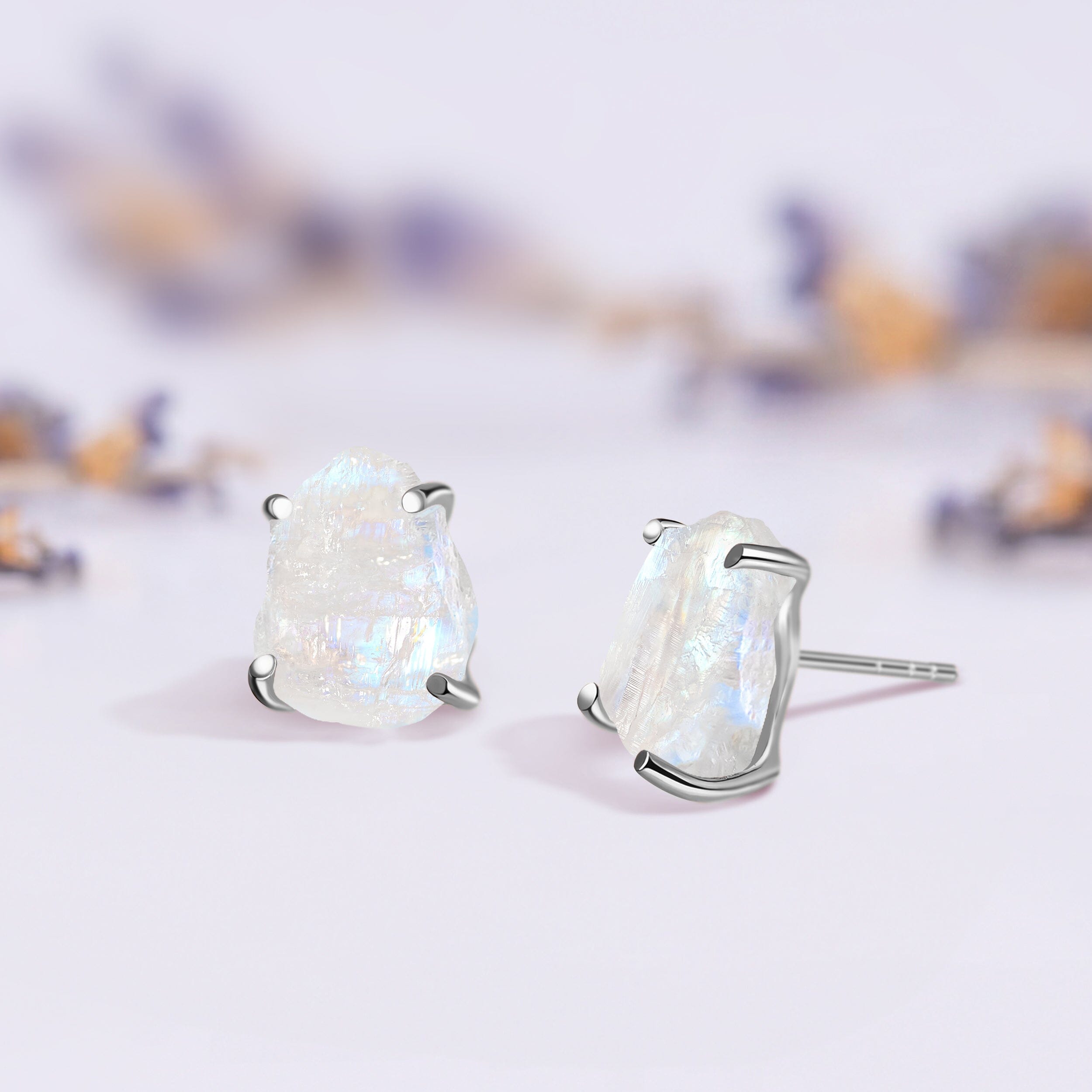 Raw Crystal Studs - Moonstone Studs、mySite、hinf8tx79