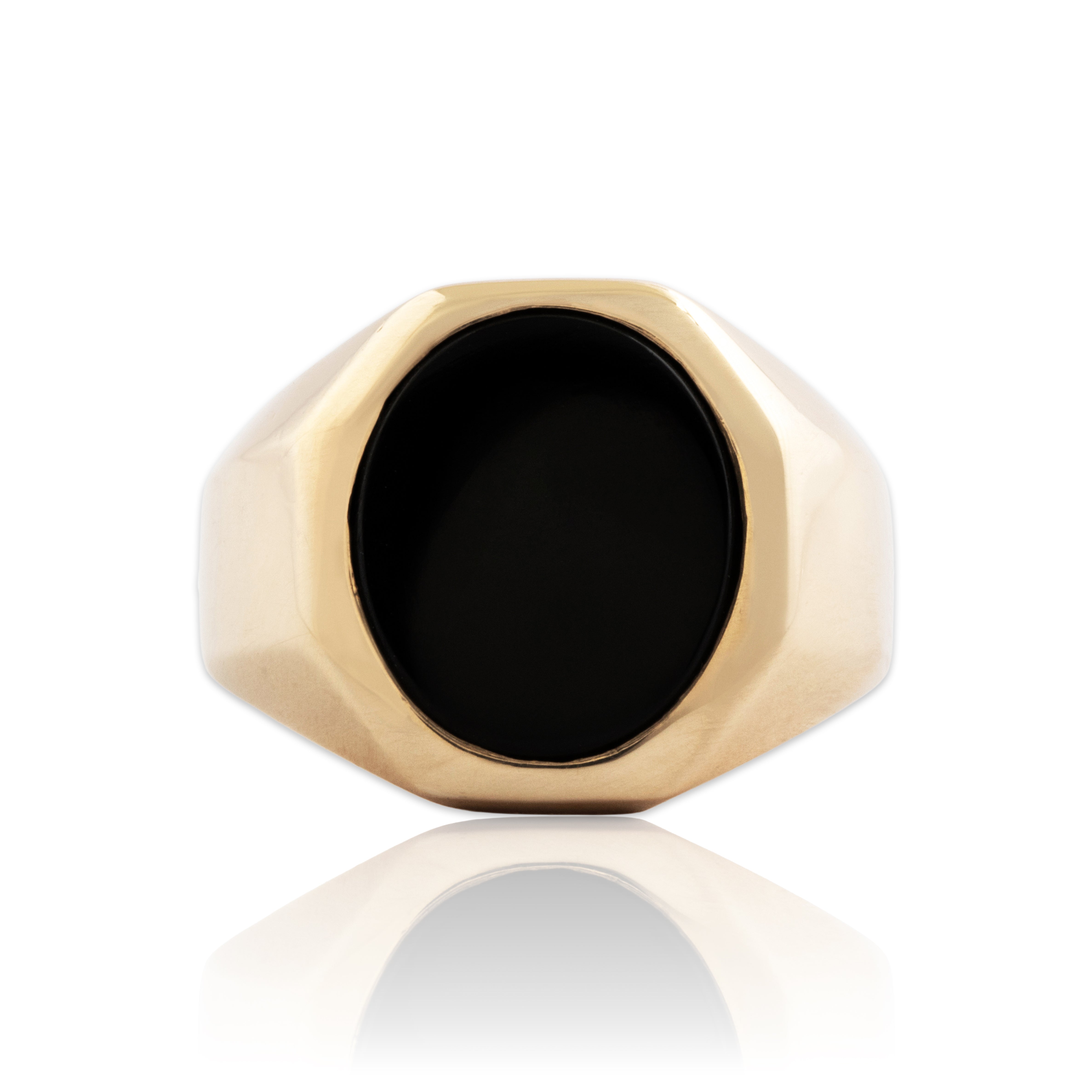 Vintage 10k Yellow Gold Onyx Geometric Signet Ring 8.00、mySite、hinf8tx79