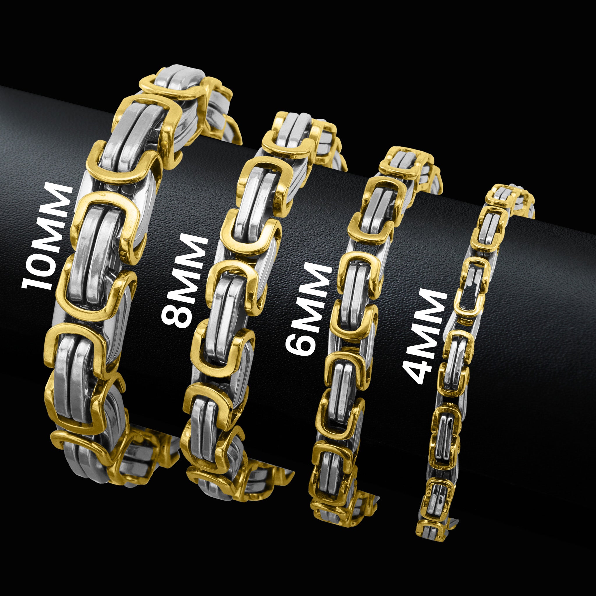 18K Gold PVD Stainless Steel Byzantine Chain Bracelet / BRJ9091、mySite、dreamappss