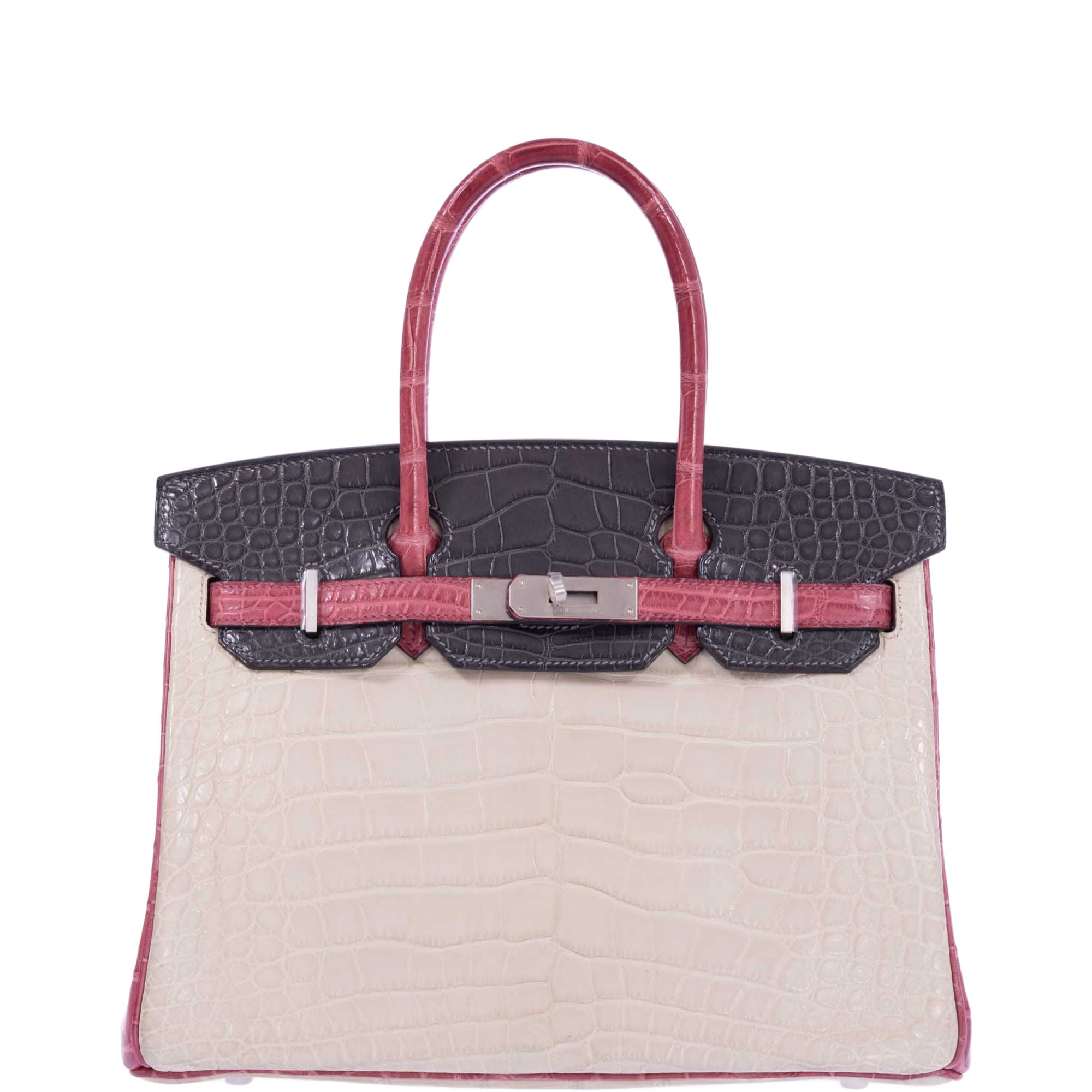 Hermès Birkin 30 HSS Tri-Color Beton, Gray Paris, Boise de Rose Alligator Brushed Palladium Hardware、mySite、garminoutage.com