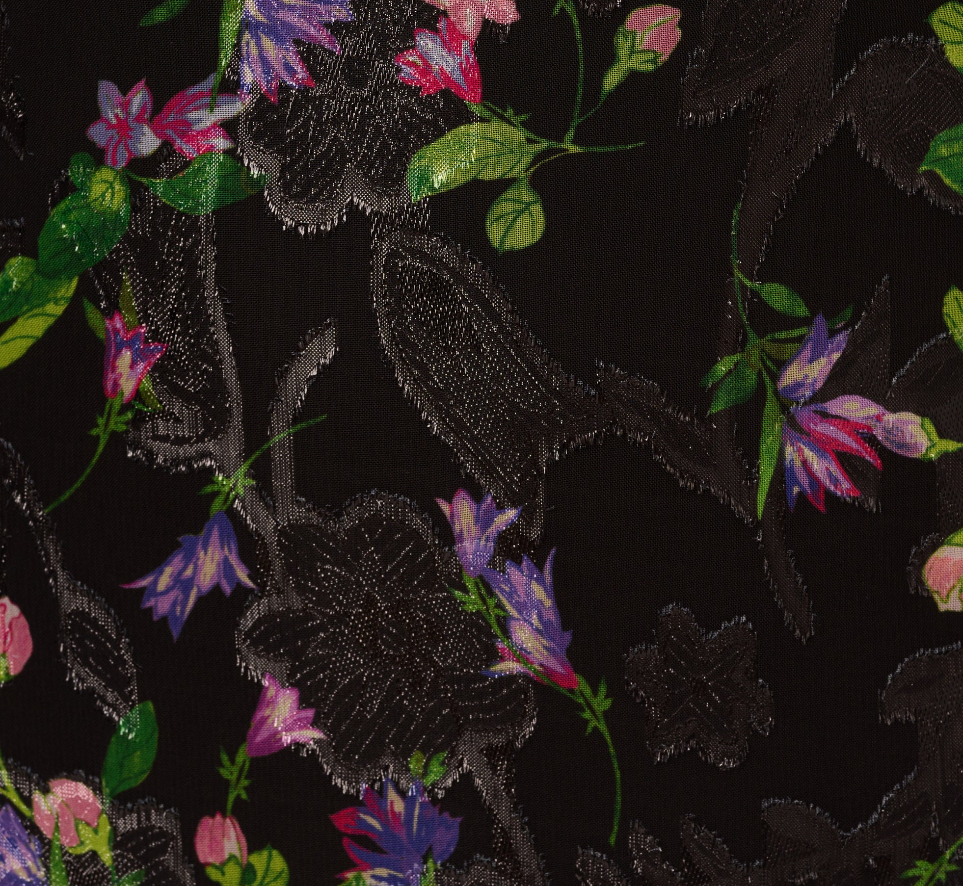 Floral Chiffon Halter Midi Dress With Flounce Hem In Black Multi、mySite、solidvoid