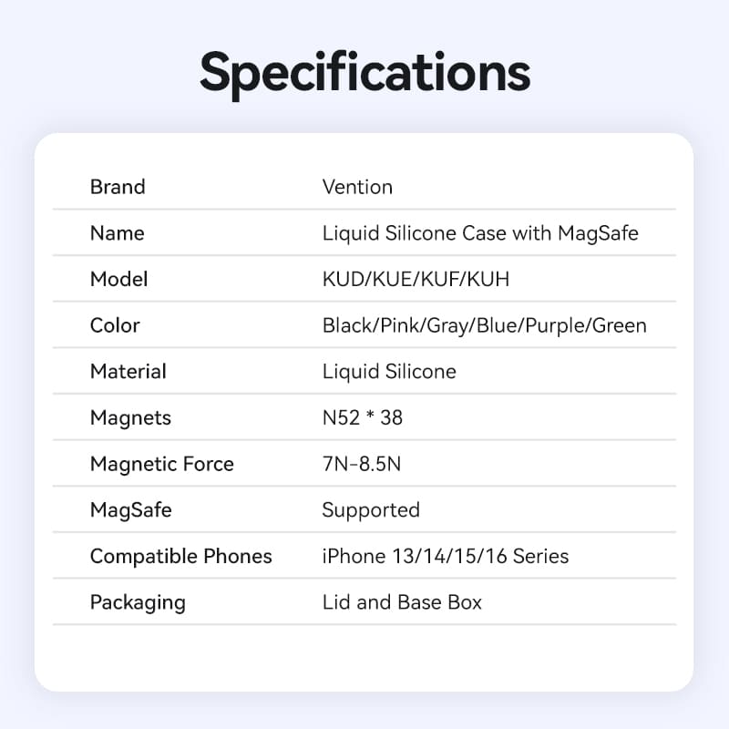 Vention Liquid Silicone Case for iPhone 16 with MagSafe、mySite、fannypackpong