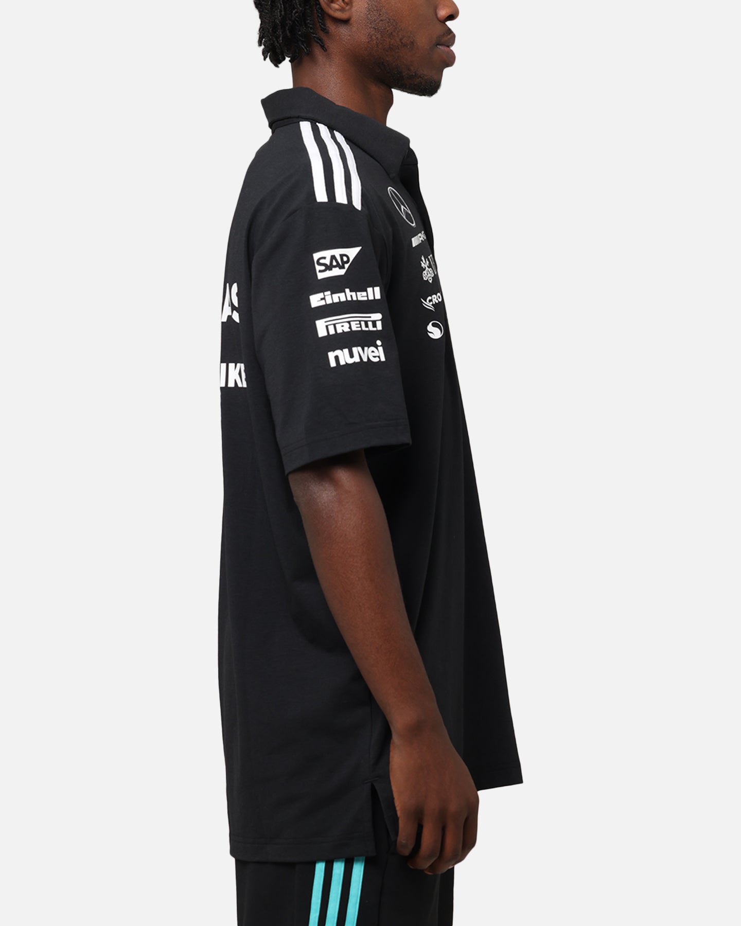 adidas x Mercedes-AMG PETRONAS Formula One F1 2025 Team Polo Shirt Black/White、mySite、zt4zffjzw