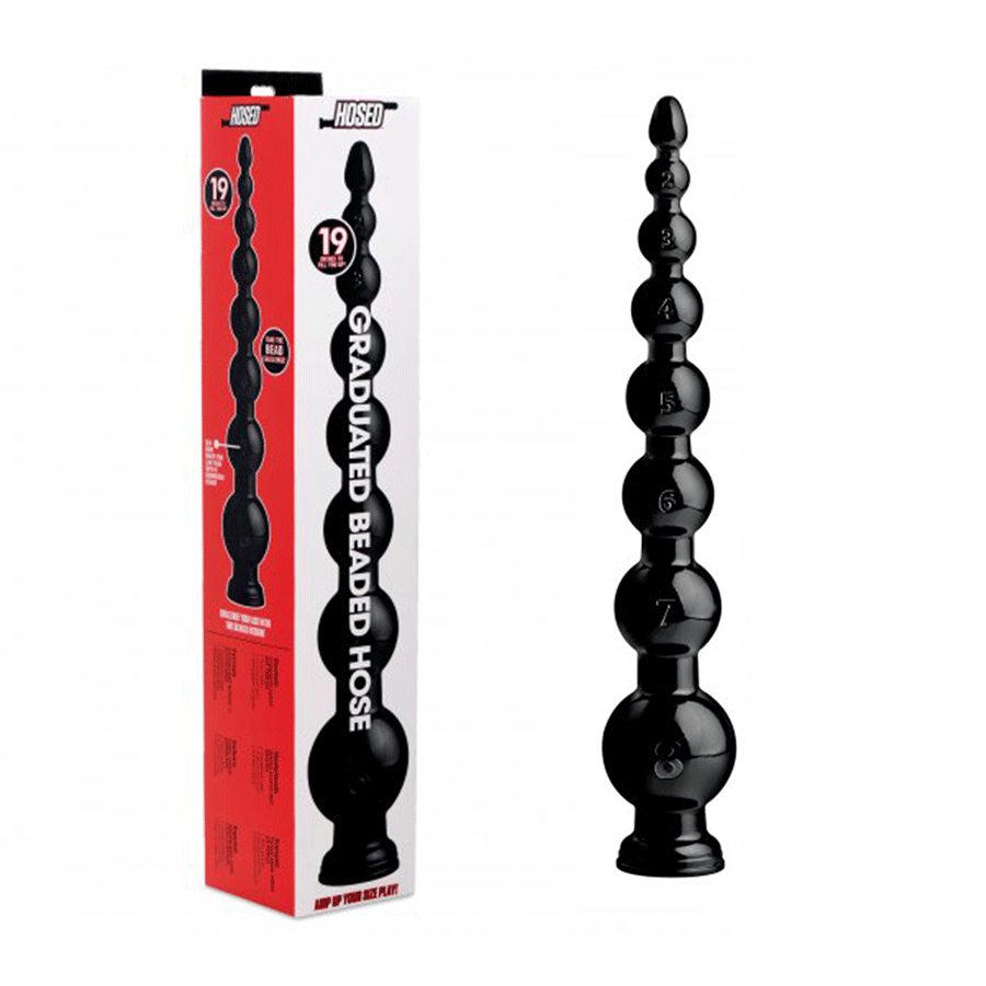 Hosed 19 Inch Black Graduated Bead Anal Snake、mySite、bottomscart