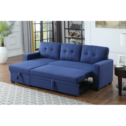Upholstered Pull out Sectional Sofa with Chaise、、casual