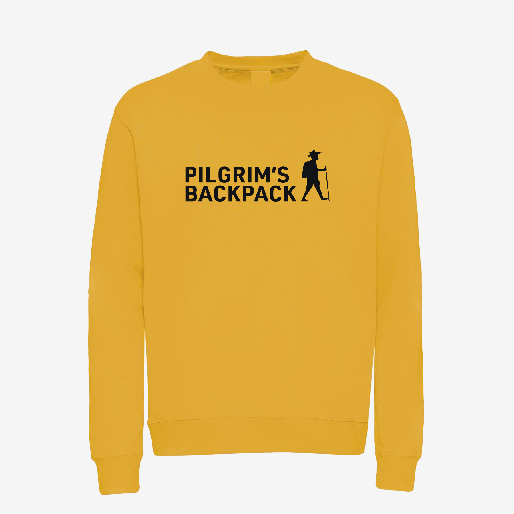 FELPA PILGRIM’S BACKPACK GIALLA CON LOGO NERO STAMPA SPESSORATA、mySite、topwebapps