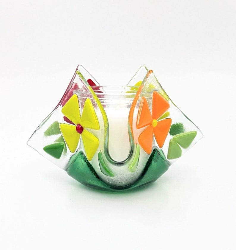 Floral Yahrzeit Candle Holder - Colorful Floral、mySite、topwebapps