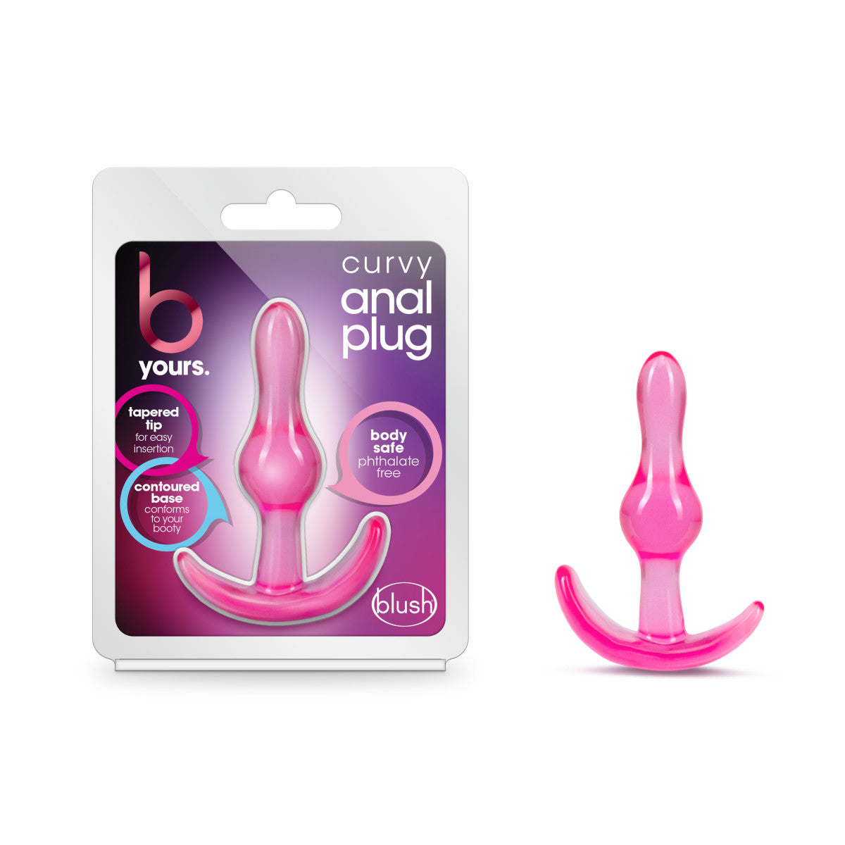 B Yours By Blush® | Curvy Pink 3.5-Inch Anal Plug、mySite、bottomscart