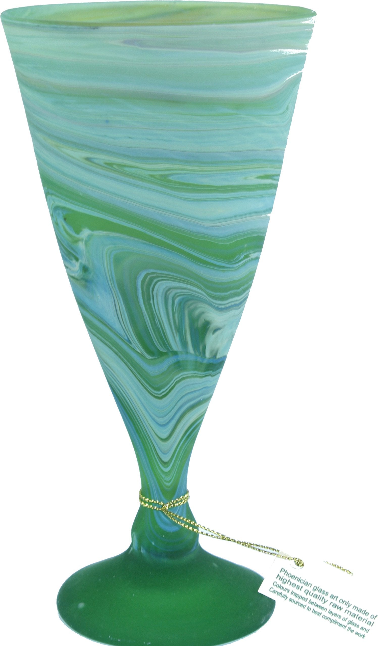 Green set of Phoenician Cone Wine Goblets - Ancient beauty revealed. Set of 6 goblets. Museum quality looks and feels(6 Inch) - Asfour Outlet Trademark、mySite、topwebapps