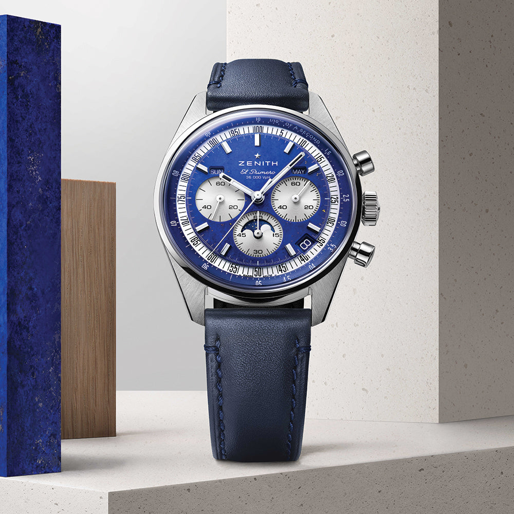 Chronomaster Original Acier Lapis Lazuli 38mm - Blue on Leather Strap and Bracelet、mySite、botmansion