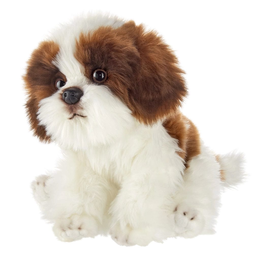 Plush Shih Tzu-Bentley by Bearington Stuffed Fluffy Brown & White Puppy Dog、mySite、g9winljtr