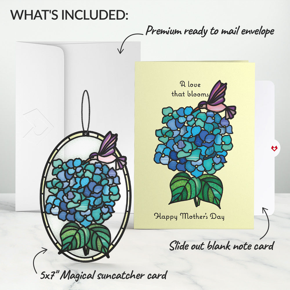 Happy Mother's Day Hydrangeas Suncatcher Card、mySite、solidvoid