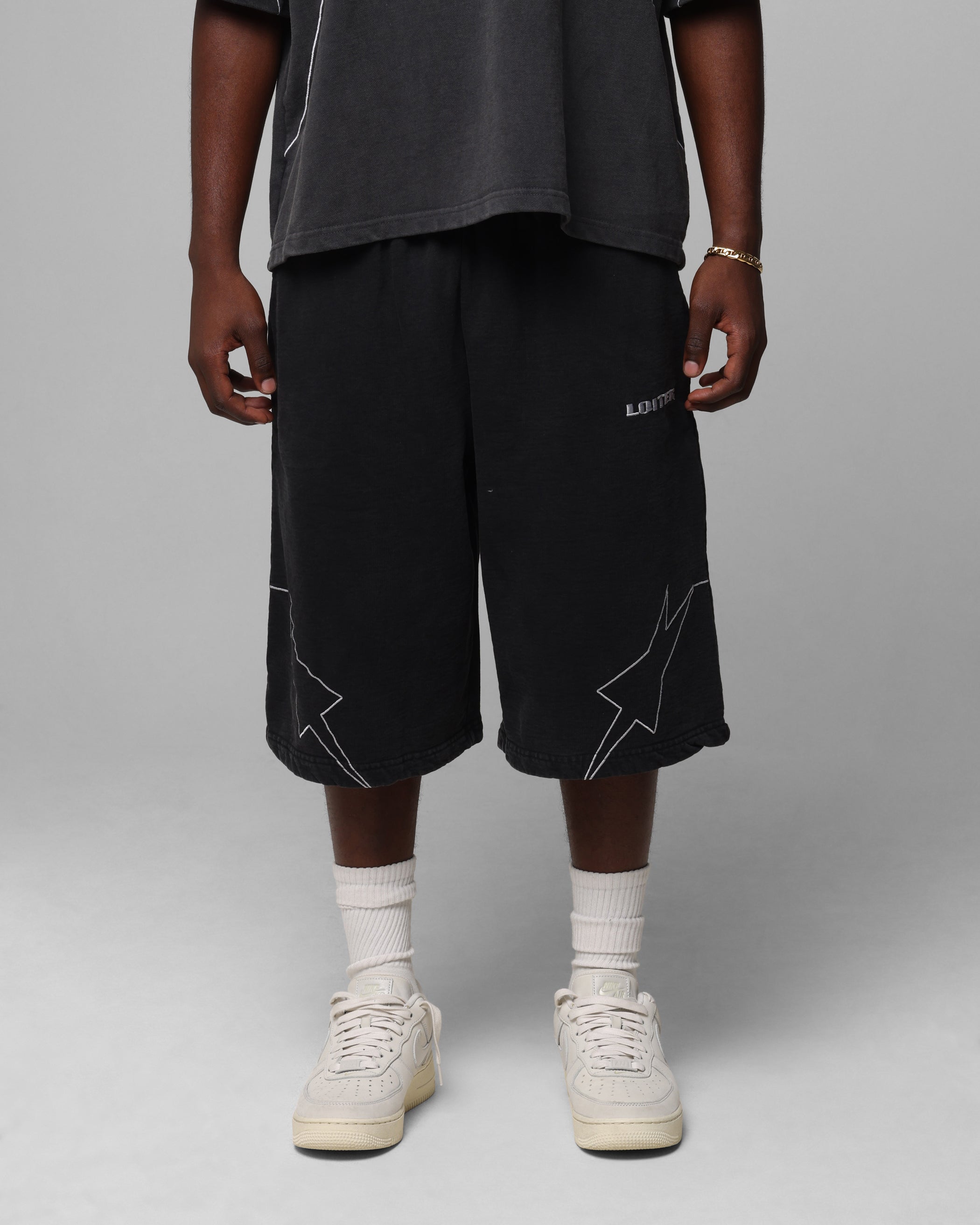 Loiter Dark Performance Fleece Shorts Washed Charcoal、mySite、zt4zffjzw