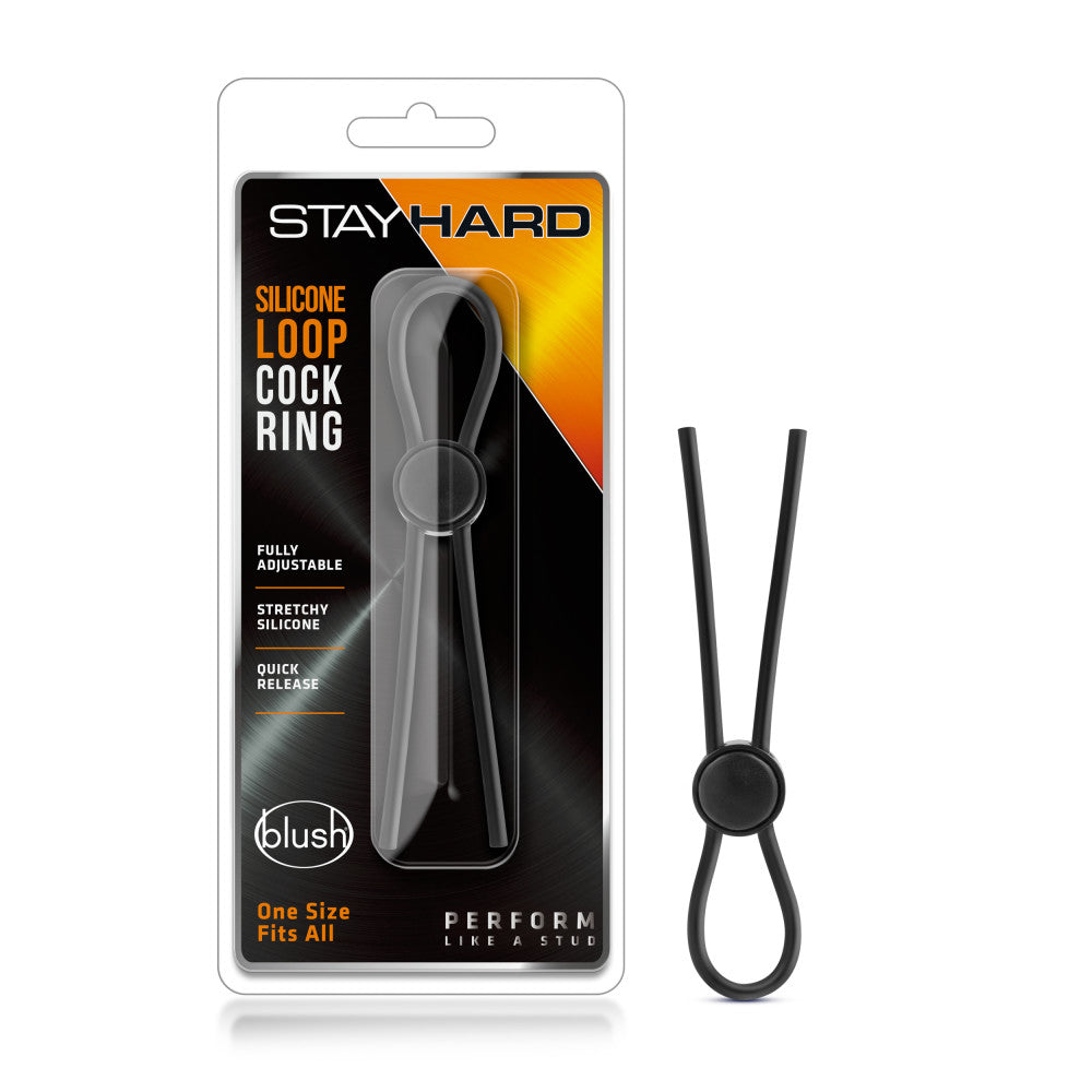 Stay Hard By Blush® | Black Silicone Loop Penis Ring、mySite、bottomscart