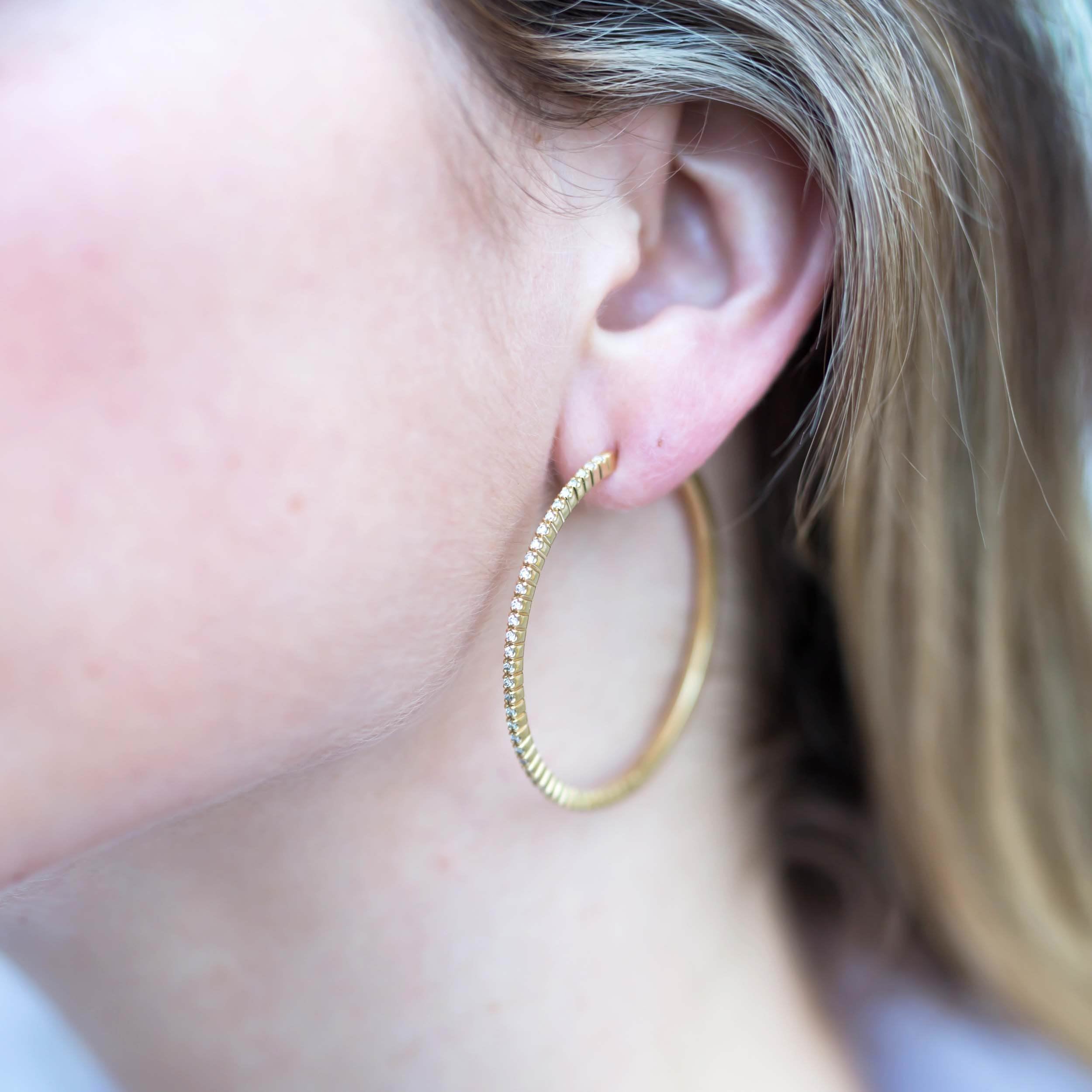 Cali Hoop Diamonds Earrings (0.6 Carat) -18K Yellow Gold、mySite、hinf8tx79