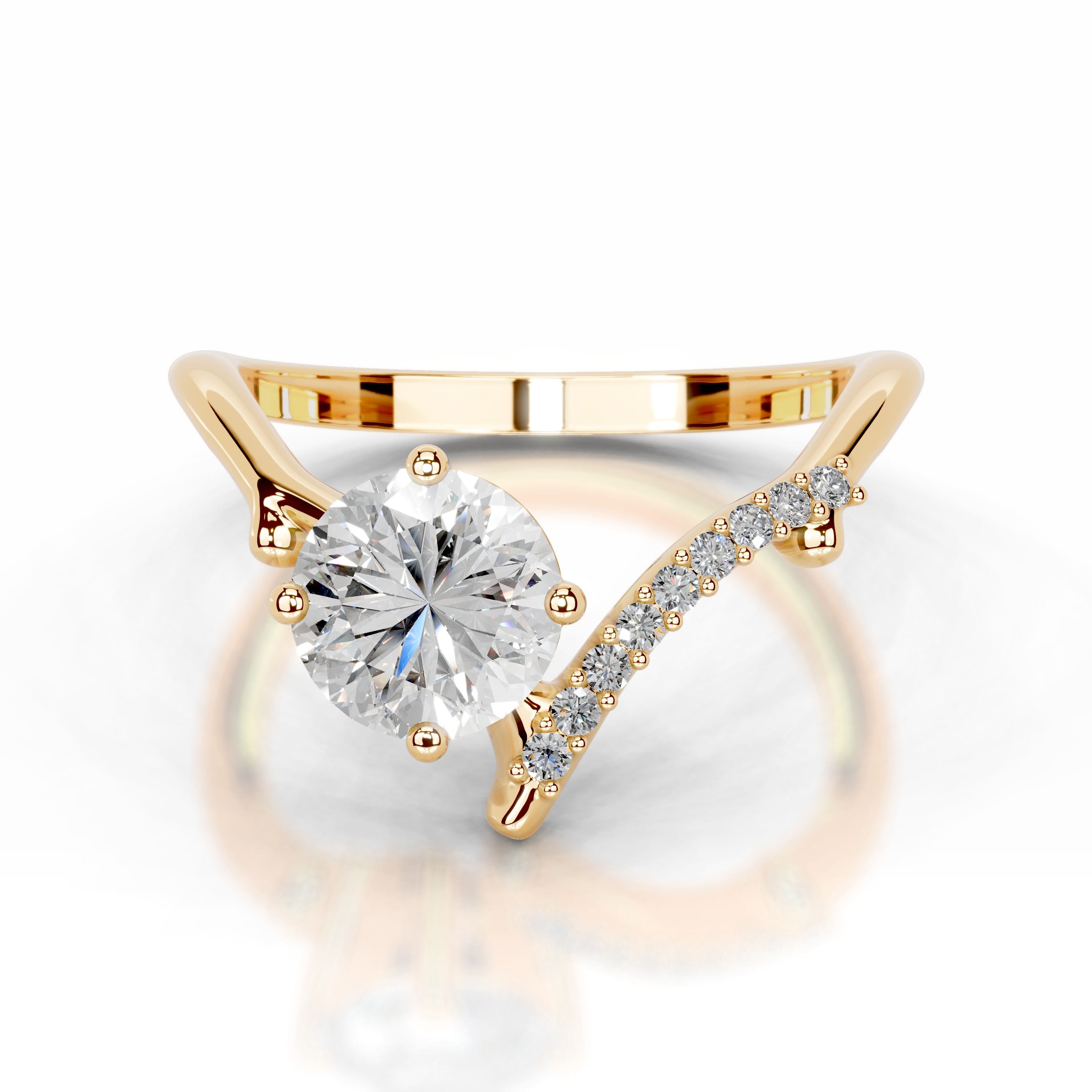 Garden of Love Lab Grown Diamond Ring - 18K Yellow Gold、mySite、hinf8tx79