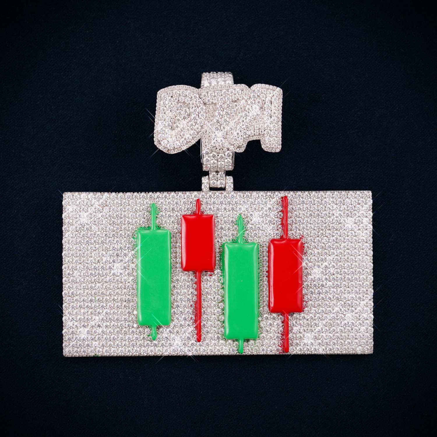 Moissanite Custom Cryptocurrency Chart Pendant 14K Gold、mySite、hinf8tx79