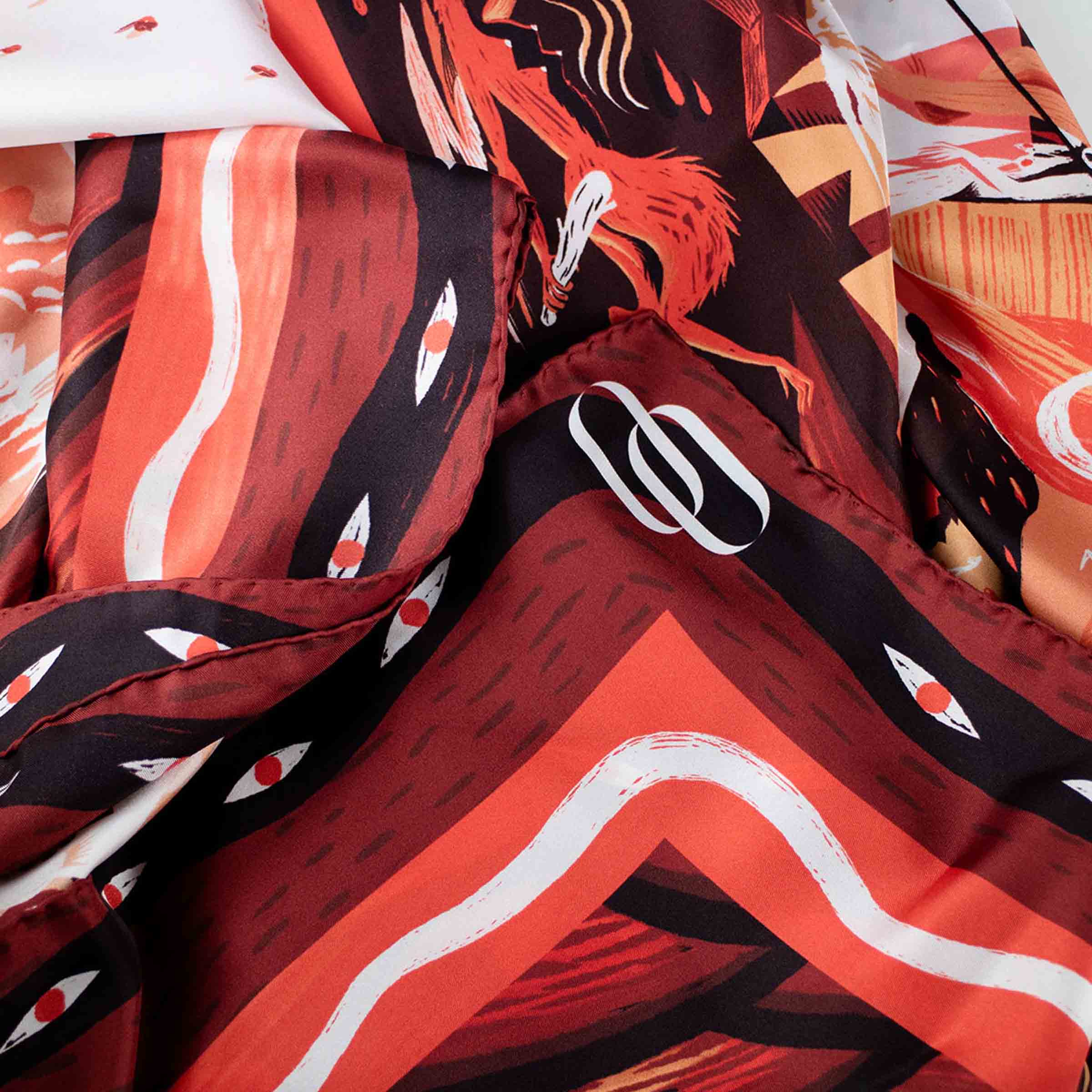 Silk Twill Stole INFERNO by Marco Brancato for Orequo、mySite、neckold