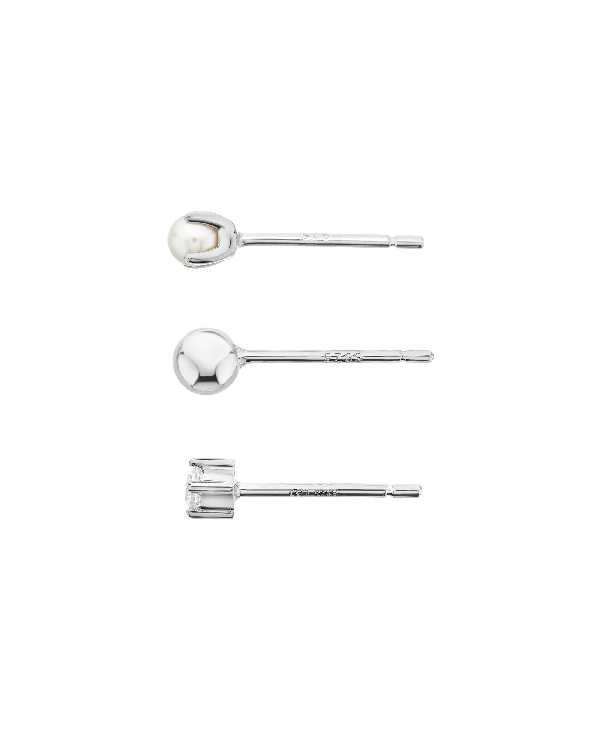  Vision Studs Set Silver Plated