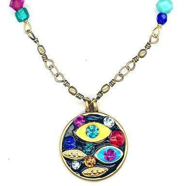 Michal Golan Medium Multi-Eye Pendant on Beaded Necklace、mySite、topwebapps
