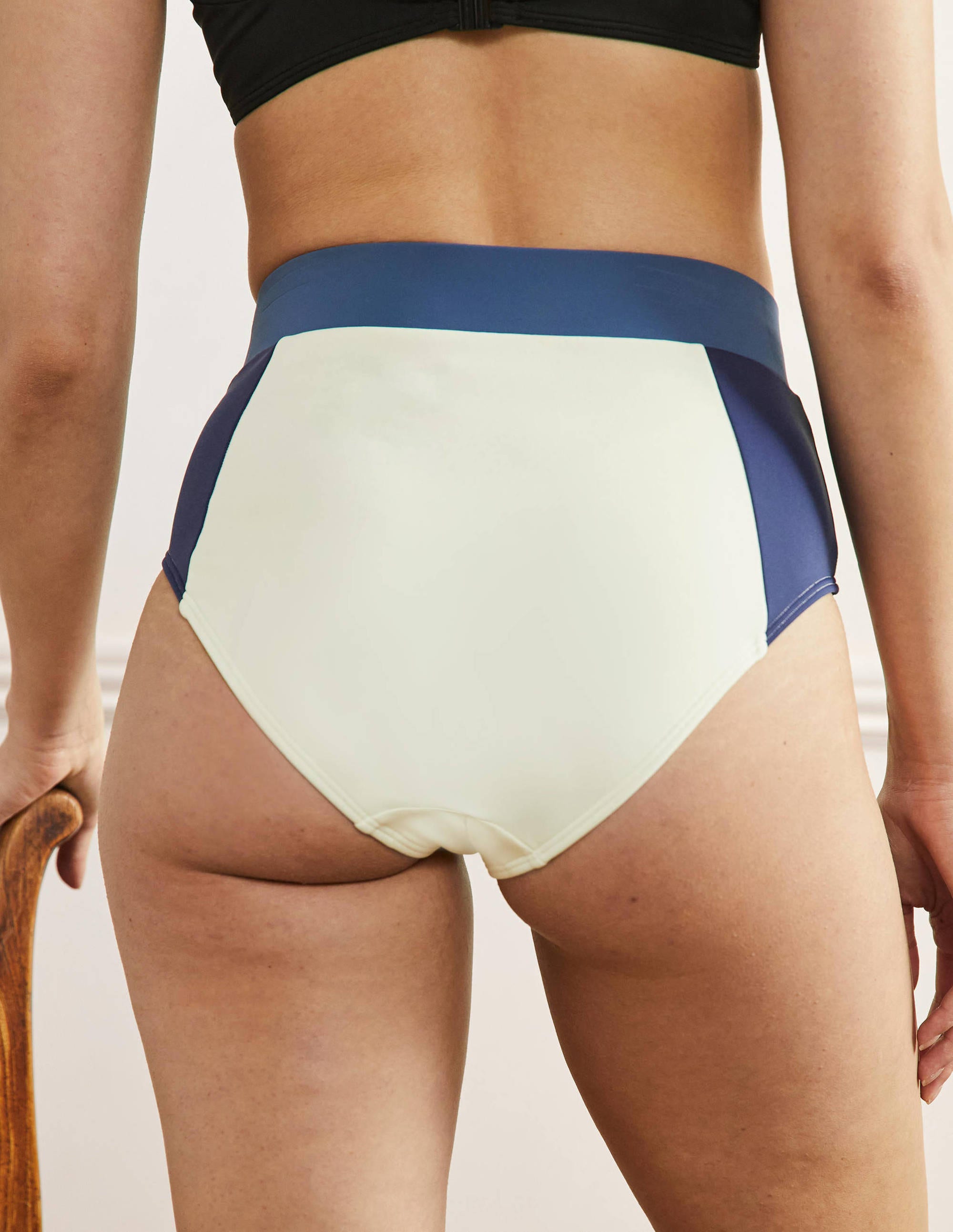  High Waisted Bikini Bottoms-Ivory Colourblock、mySite、ashleygrahame