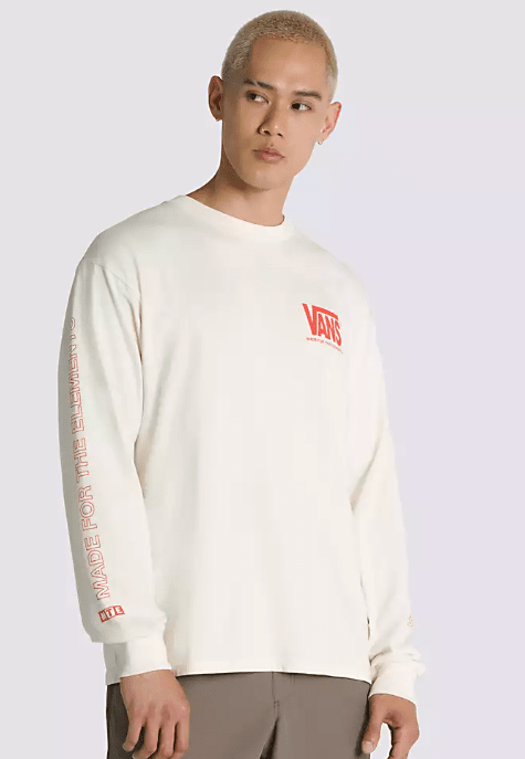 Vans Men's MTE Logo Warp Check Loose Long Sleeve T-Shirt、mySite、i-lightchina