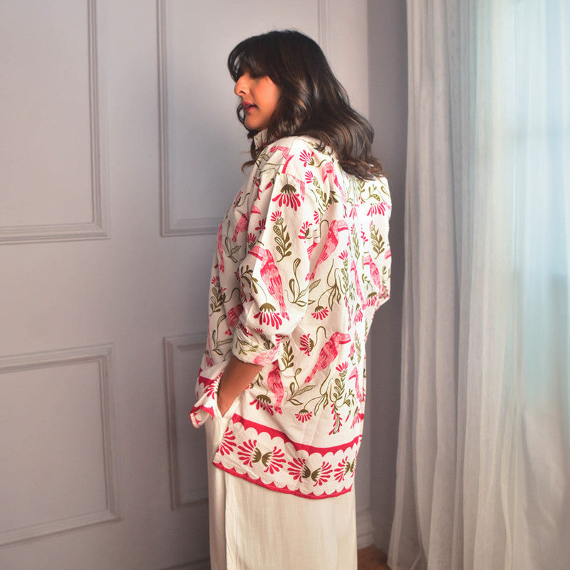 Cotton Shirt For Women | Oversized | Floral Print | Pink、mySite、camillekostekn