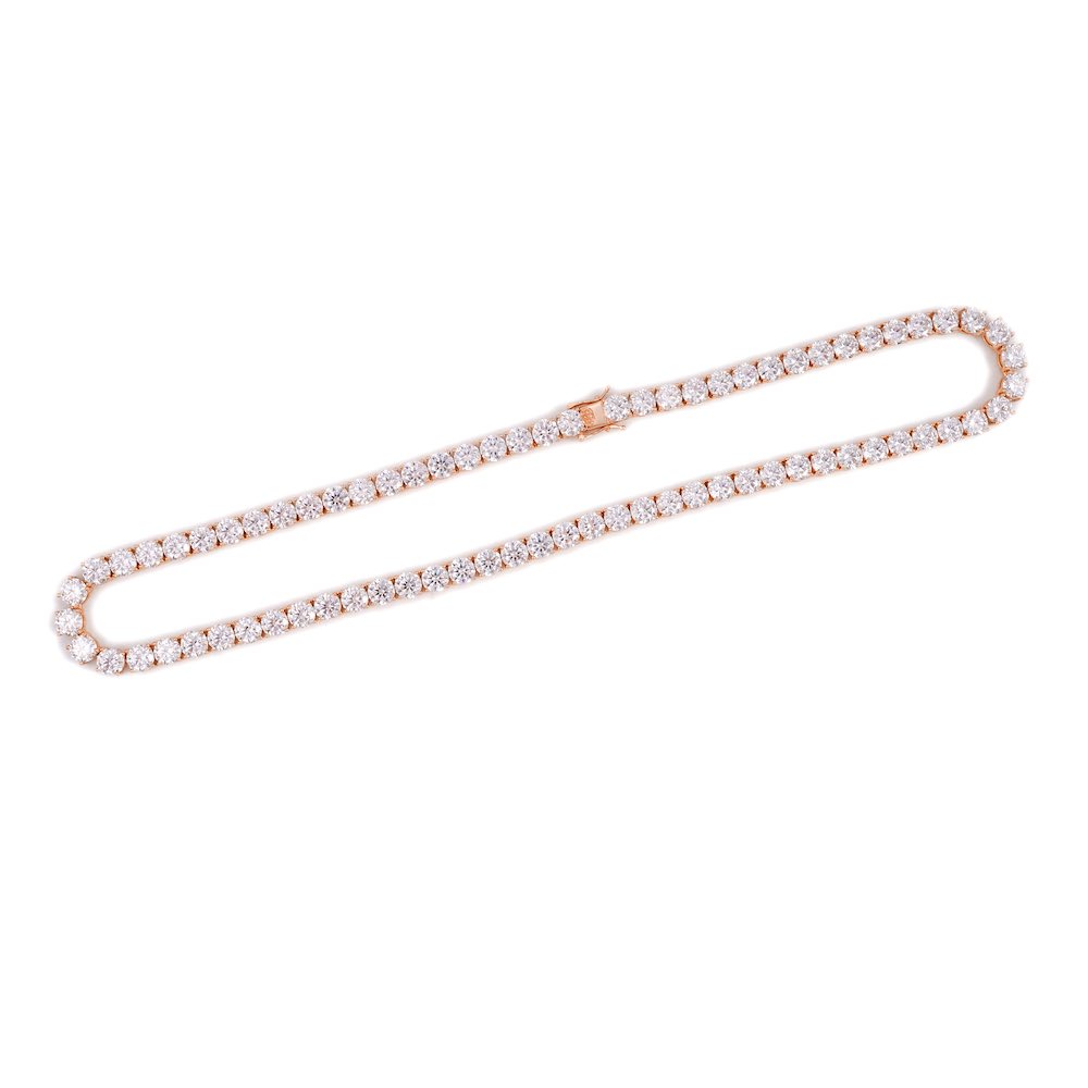 6MM Diamond Tennis Chain 14K Solid Rose Gold、mySite、hinf8tx79