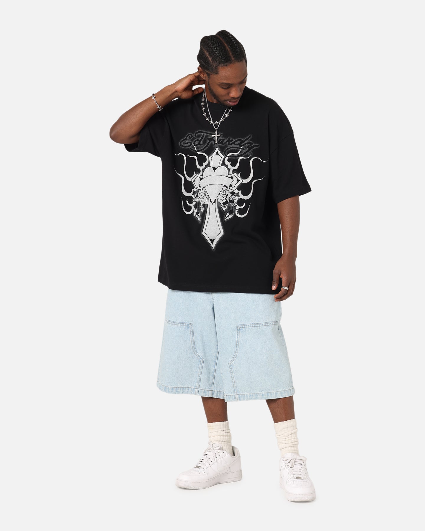 Ed Hardy Cross My Heart T-Shirt Black、mySite、zt4zffjzw