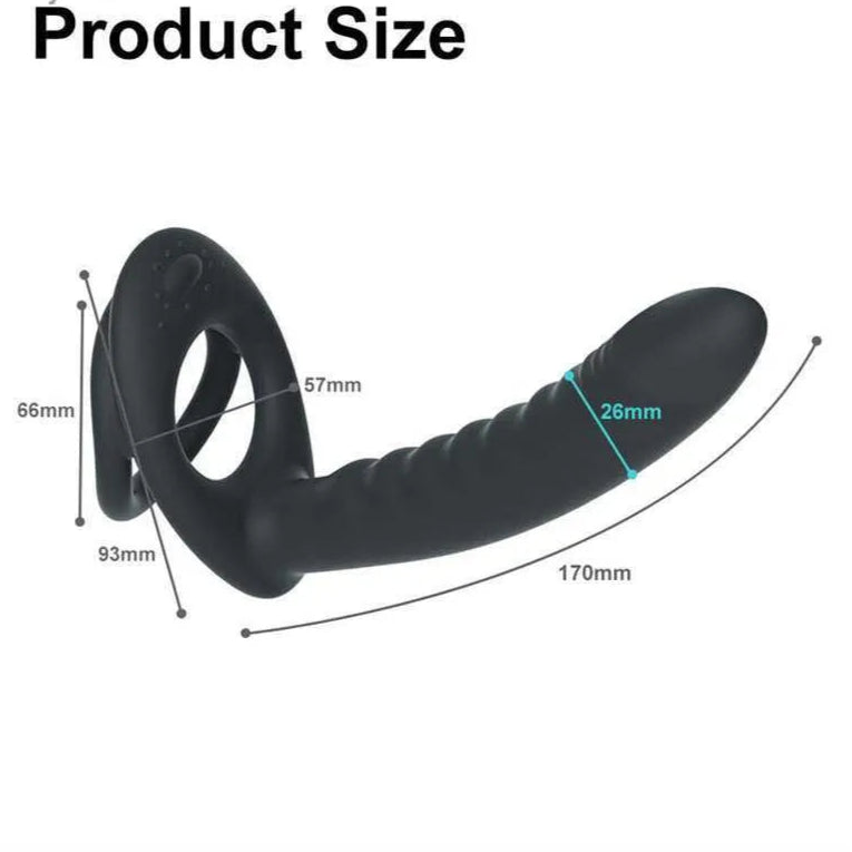 Tandem Thrill | Double Cock Ring | 6.5 Vibrating Dildo | USB、mySite、bottomscart