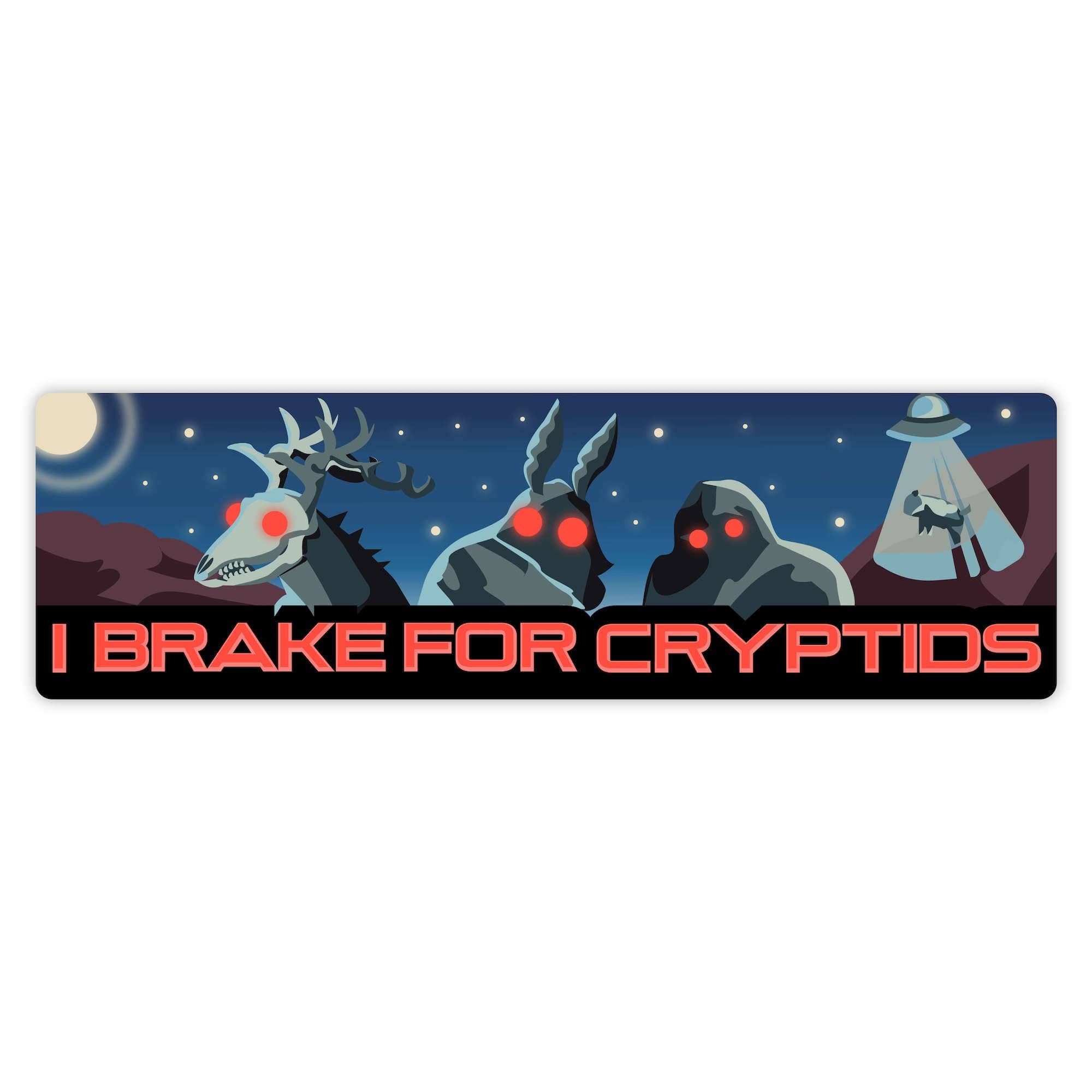  I Brake For Cryptids Bumper Sticker - Large、mySite、ghnorth