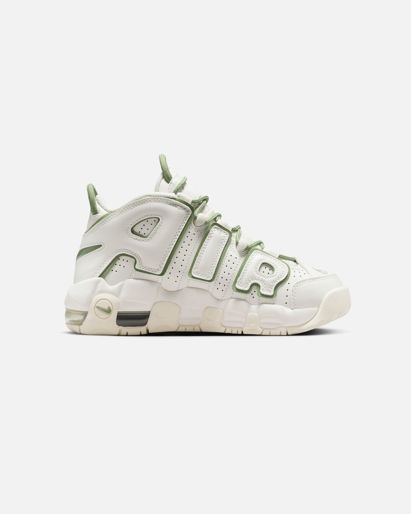 Nike Kids' Air More Uptempo (GS) Sail/Oil Green、mySite、zt4zffjzw
