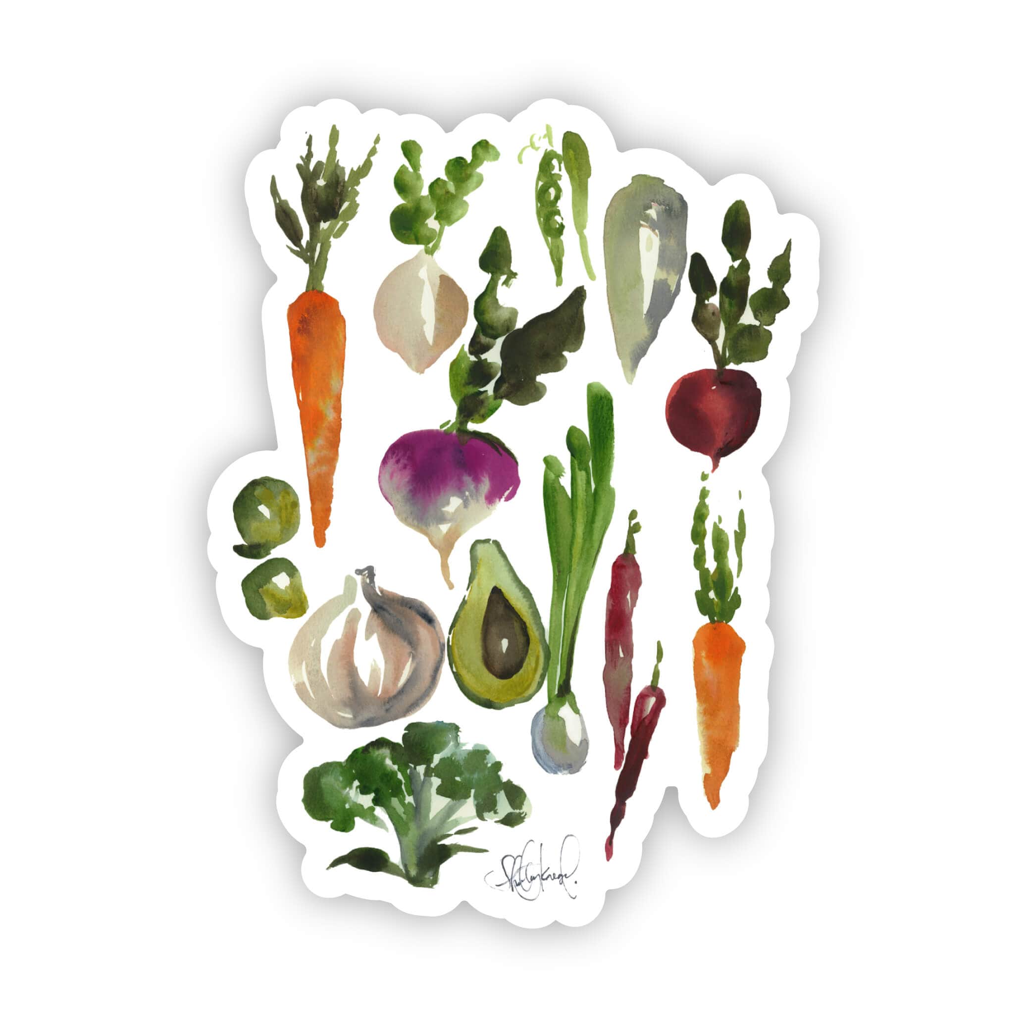  Vegetable plants watercolor sticker、mySite、ghnorth
