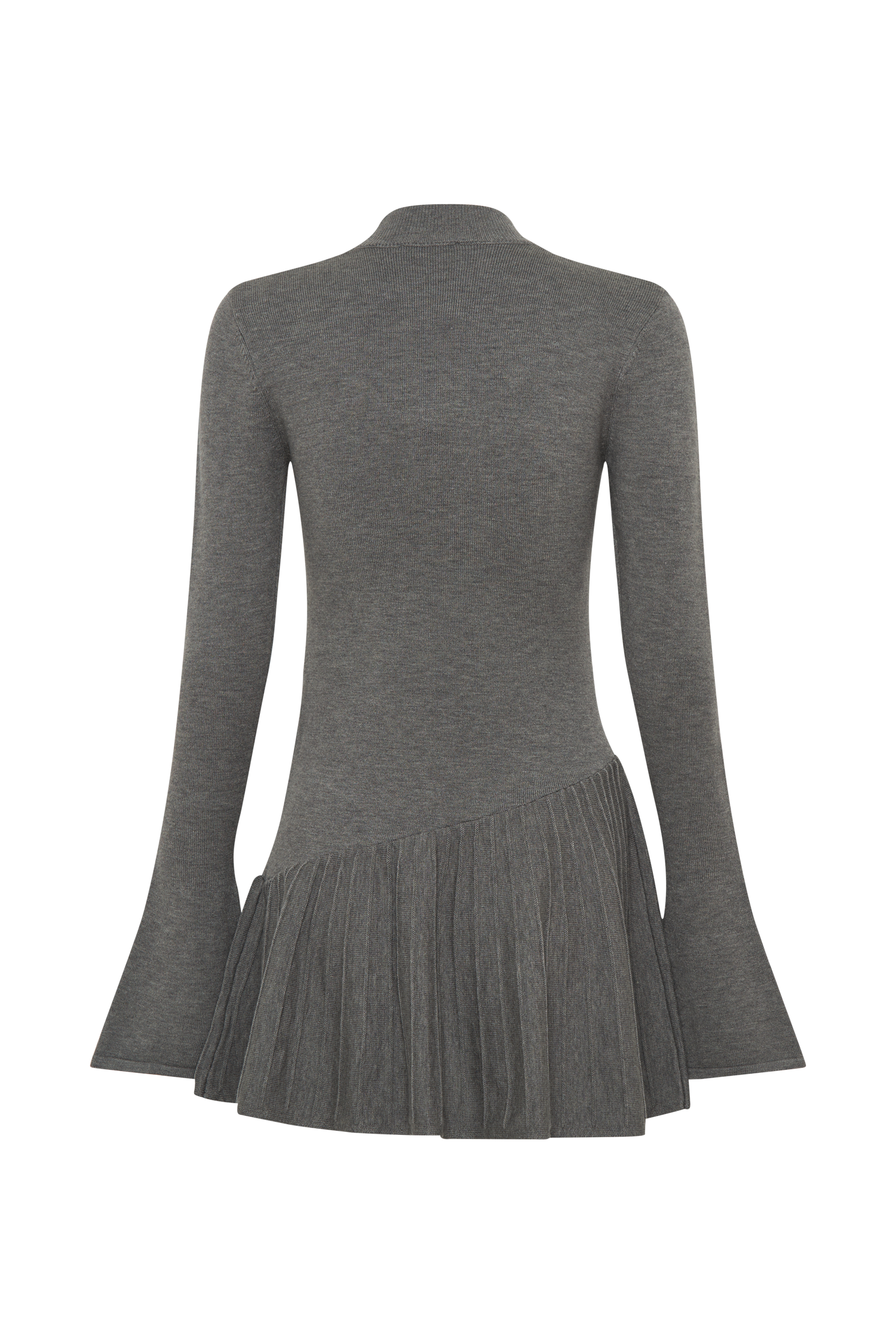 Blair Knit Mini Dress With Pleats - Charcoal、mySite、solidvoid