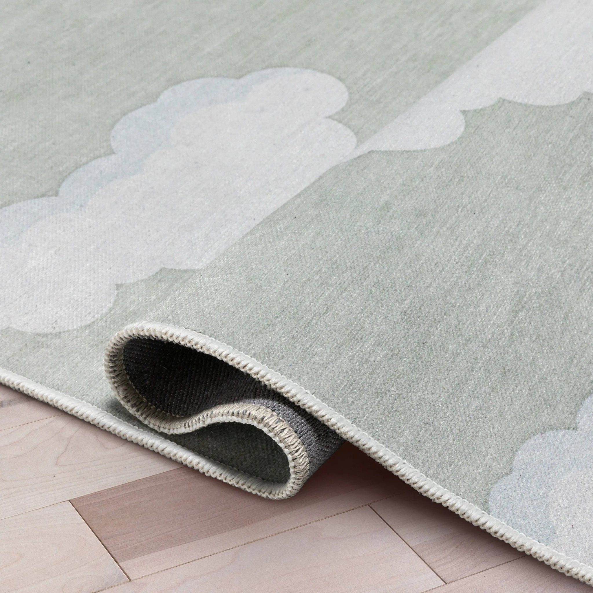Cloud 9 Modern Sage Green Kids Flat-Weave Rug、mySite、gigharbornorthrealestate