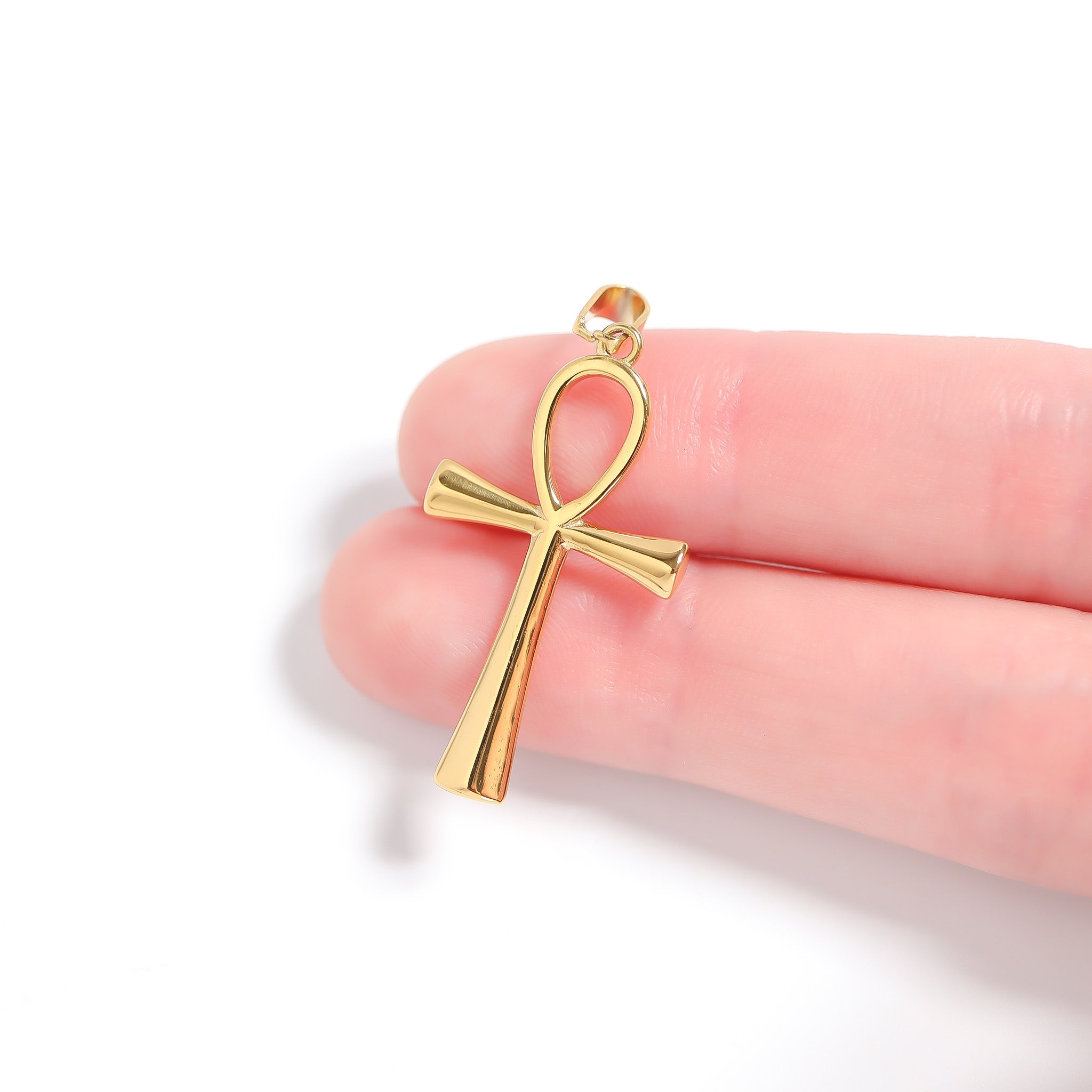 18K Gold PVD Stainless Steel Small Ankh Charm / PDL0257、mySite、dreamappss