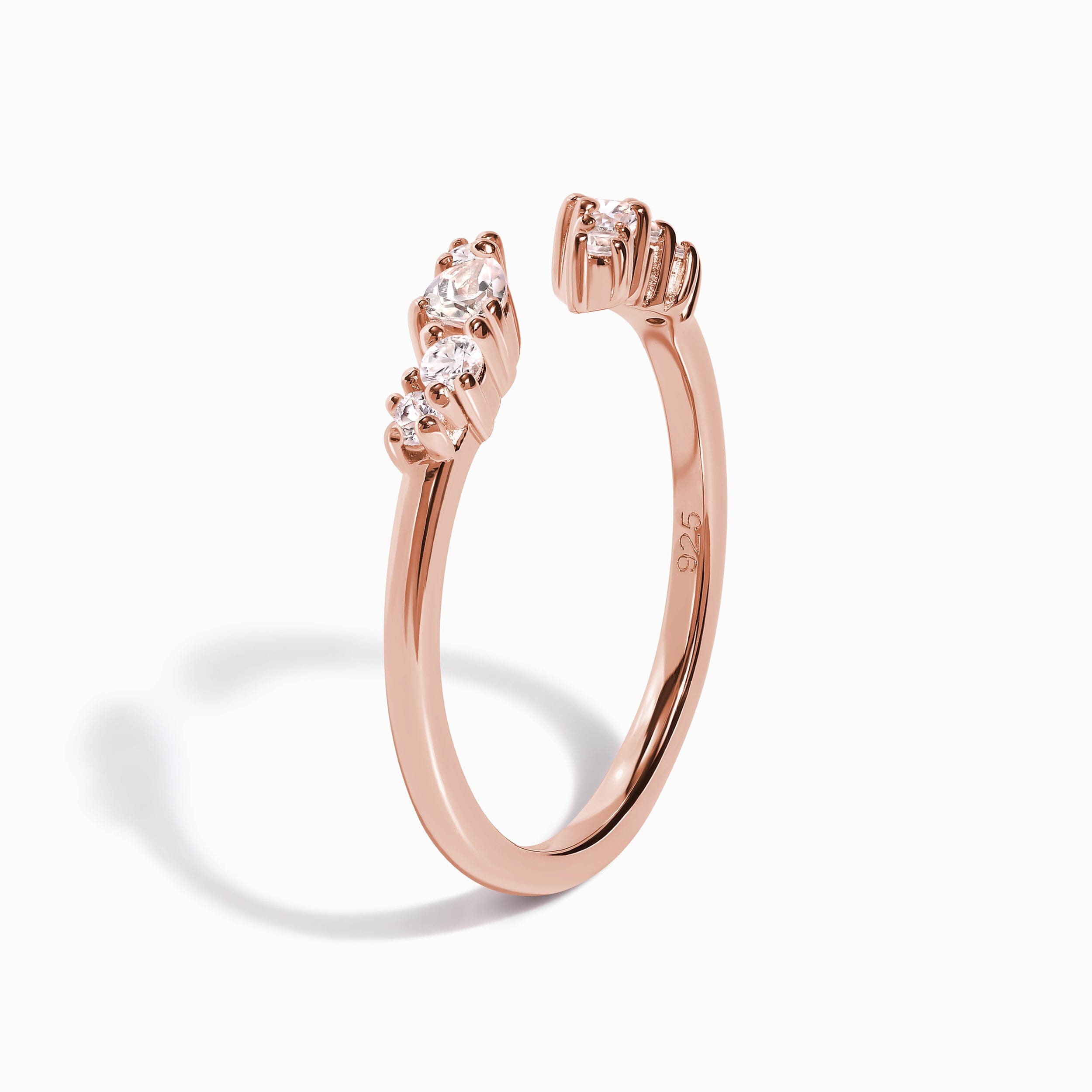 Adjustable White Topaz Ring Flourish - April Birthstone、mySite、hinf8tx79