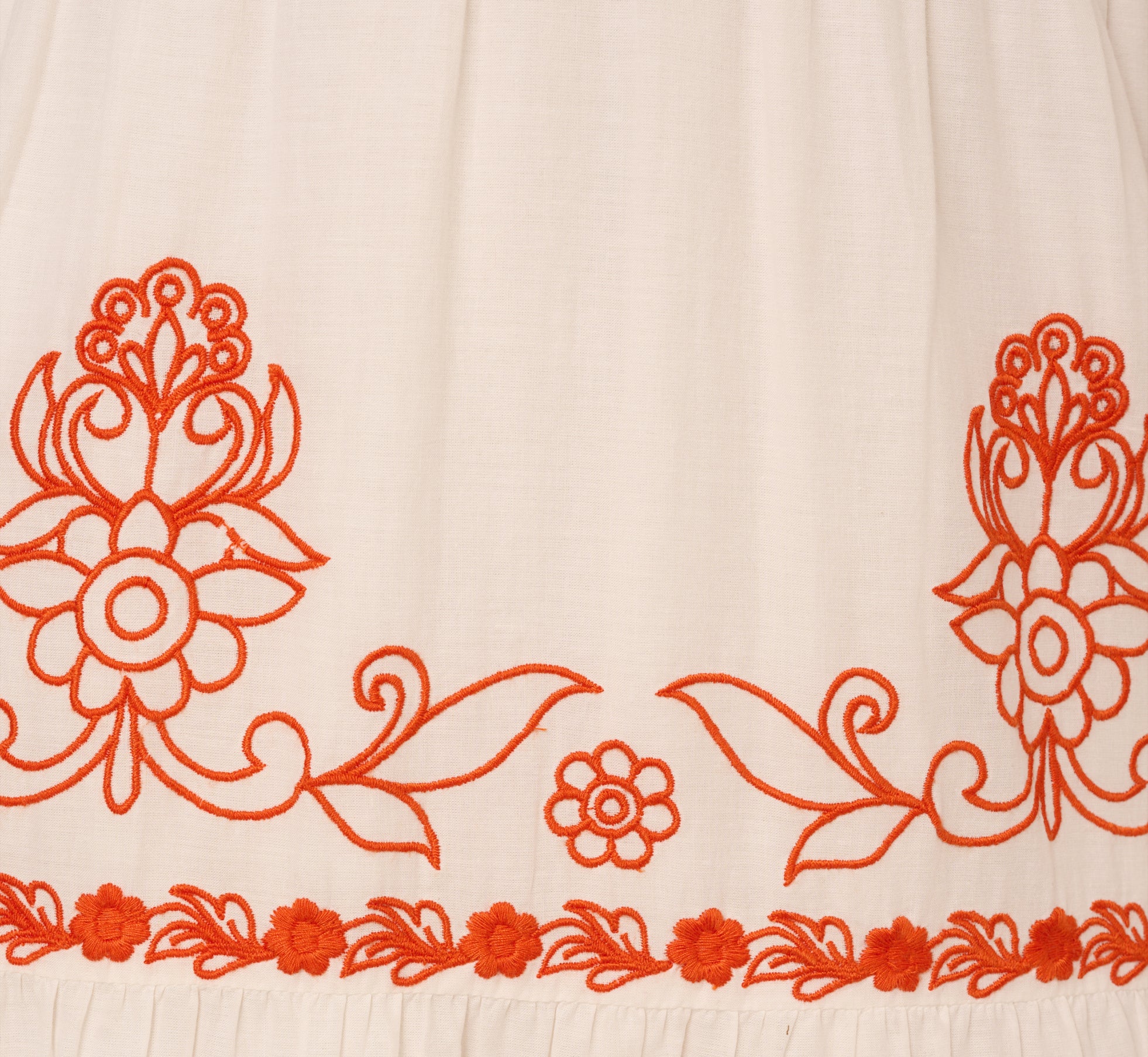 Embroidered Flutter Sleeve Tiered Midi Dress In Ivory Red Multi、mySite、solidvoid