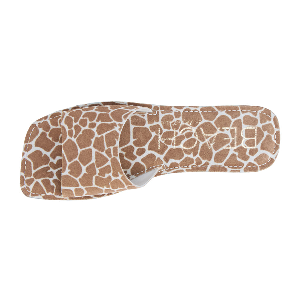 Bali Giraffe Print Slide Flats Sandals、mySite、gtrtttuynbv