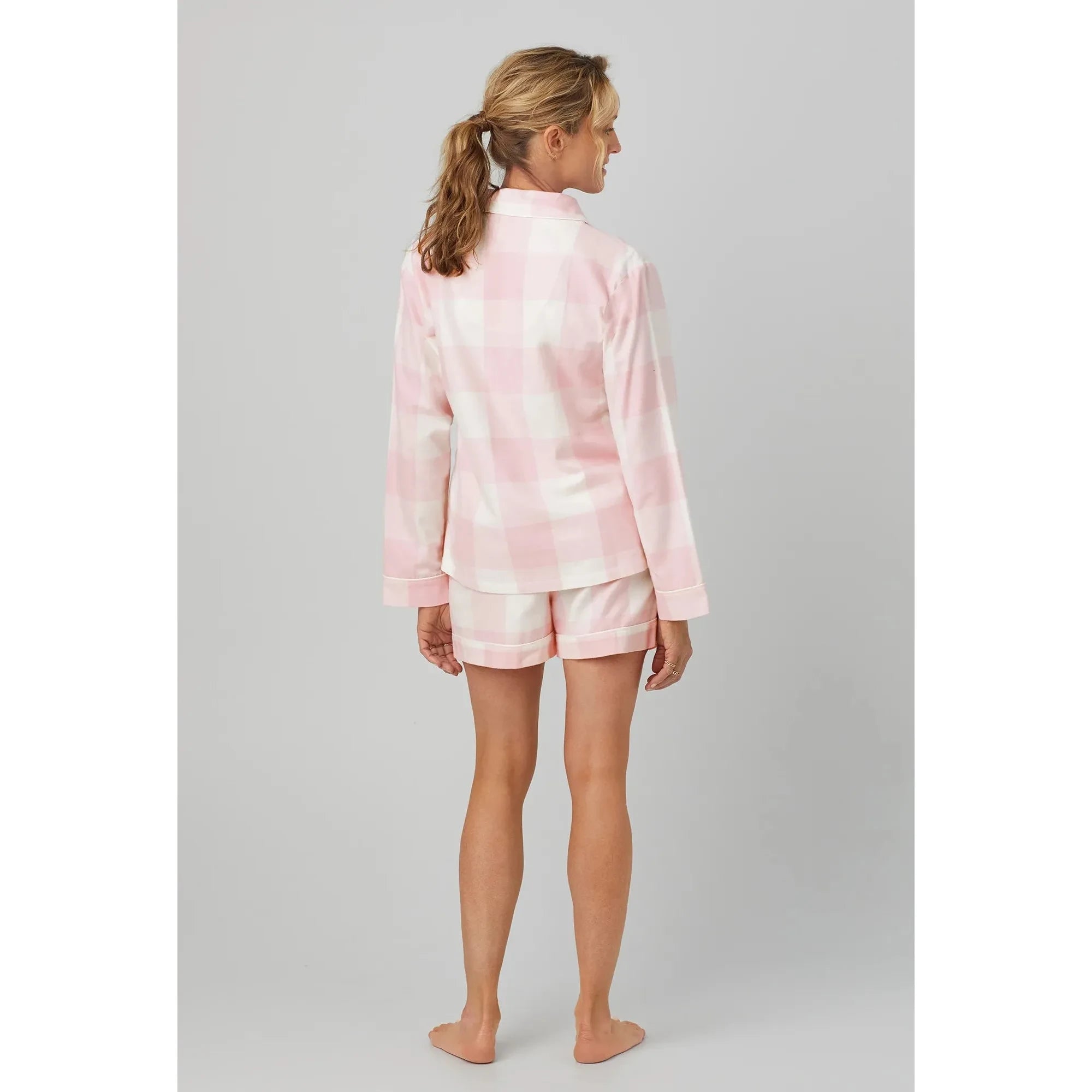 BedHead Checkered Portuguese Flannel PJ Set - Pink、mySite、justintrudeaud