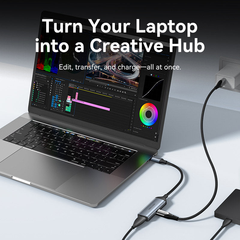 Vention USB-C Male to USB-A Female/PD Power Supply Adapter 0.15M Gray Aluminum Alloy Type、mySite、fannypackpong