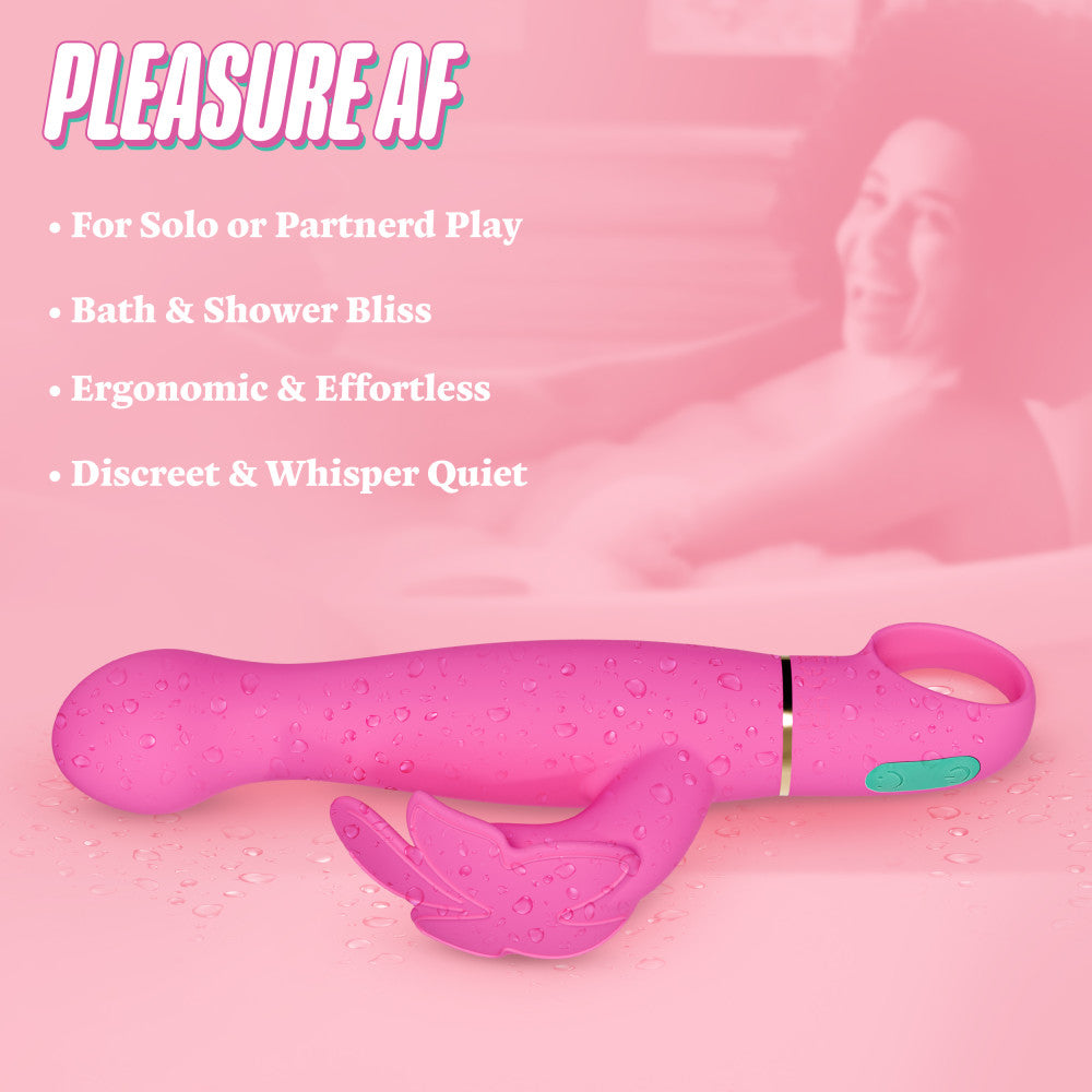 Aria by Blush® | Naughty AF 8 Inch Clitoral G-Spot Dual Stimulation Rechargeable Silicone Vibrator – In Pink、mySite、bottomscart