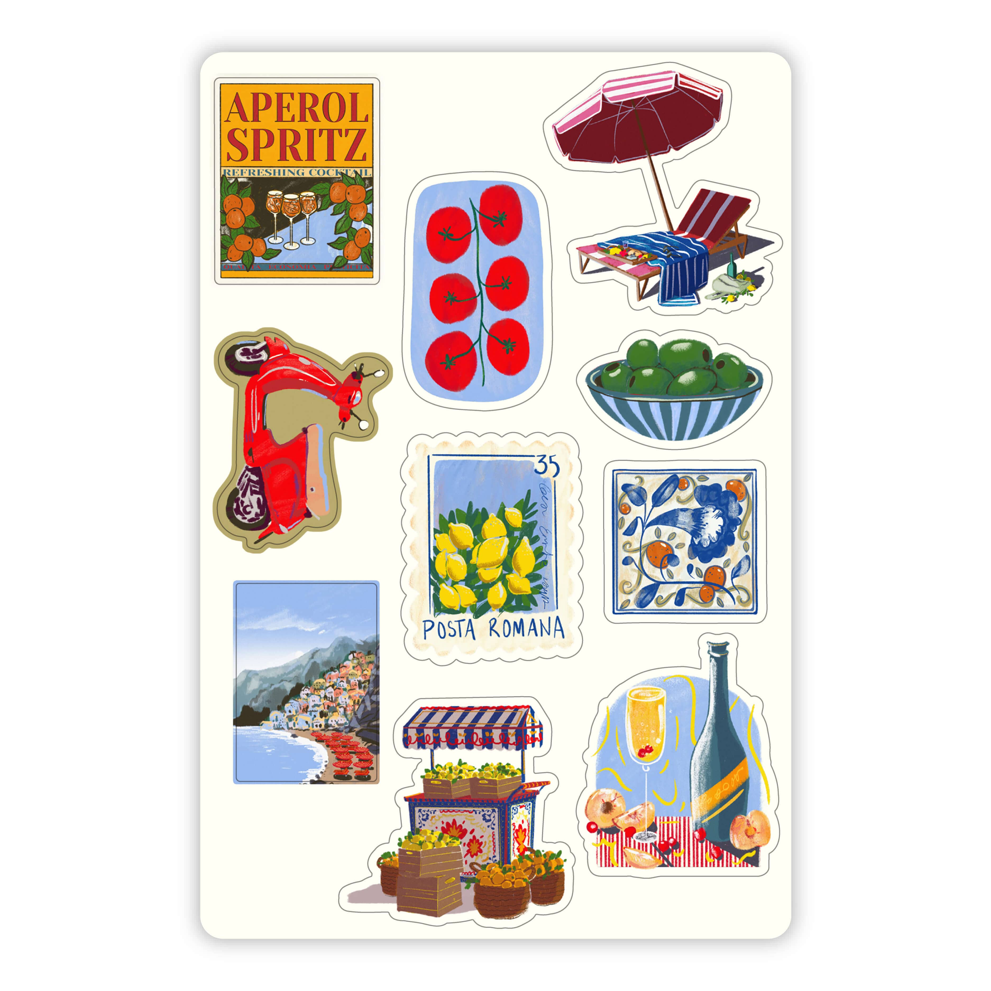  Italian Summer Mini Sticker Sheet、mySite、ghnorth