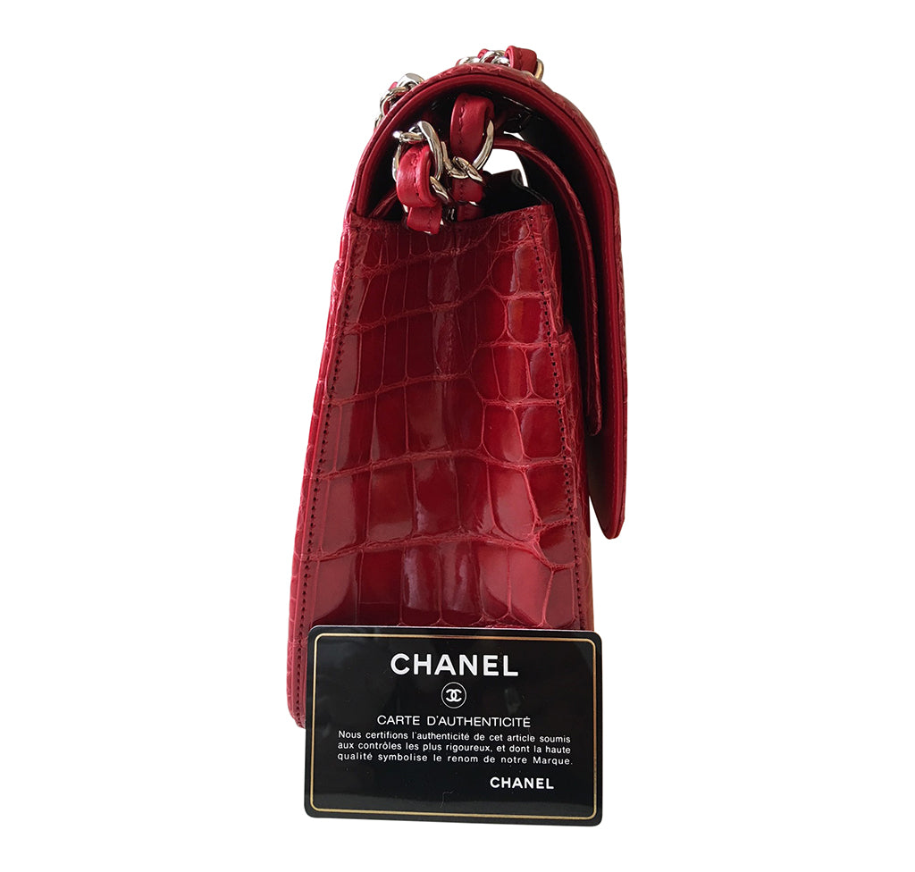 Chanel Red Jumbo Flap 2.55 Shiny Alligator Bag、mySite、garminoutage.com