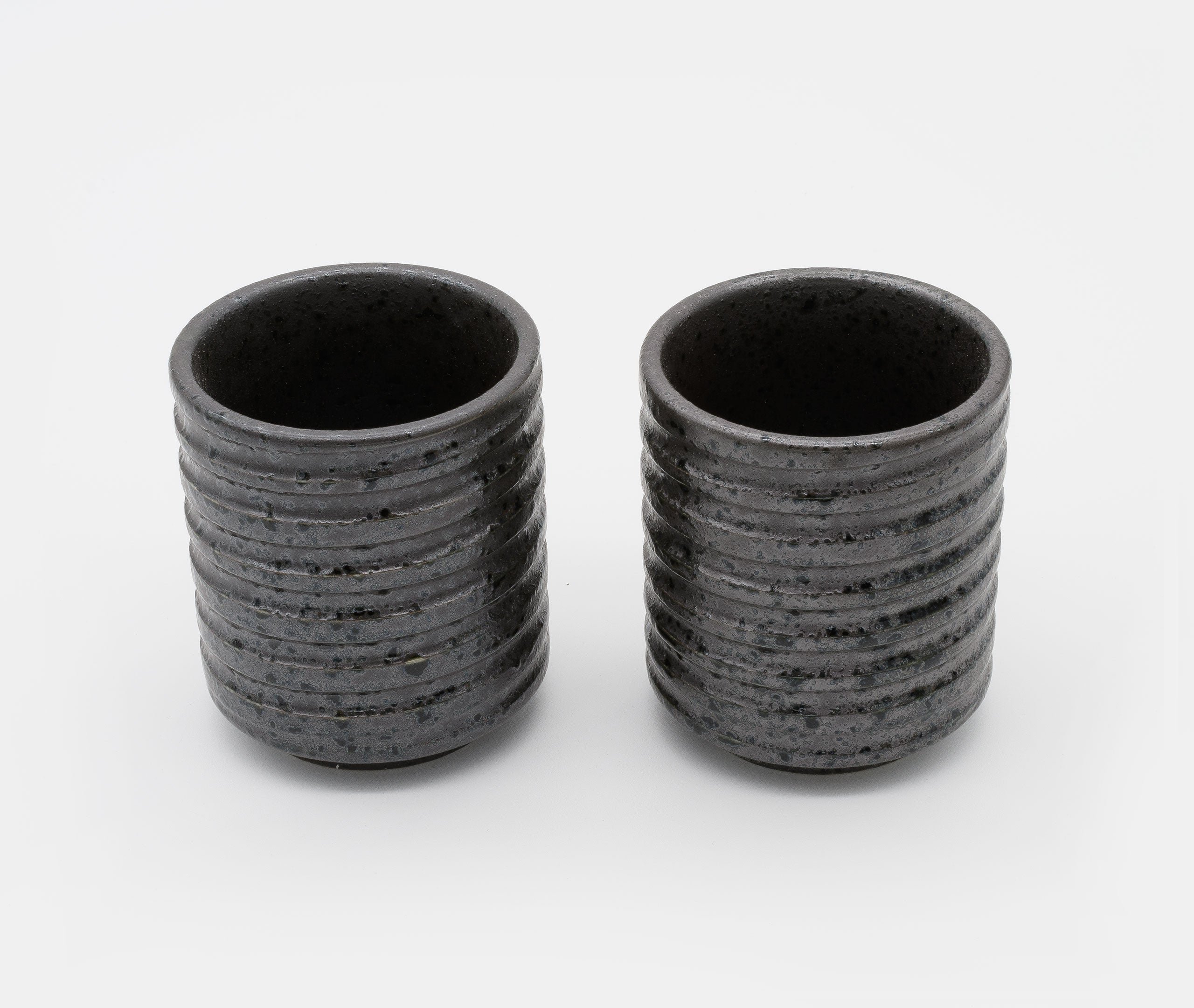 Black Kezuriuzu Glazed Cup Large - Pair、mySite、topwebapps