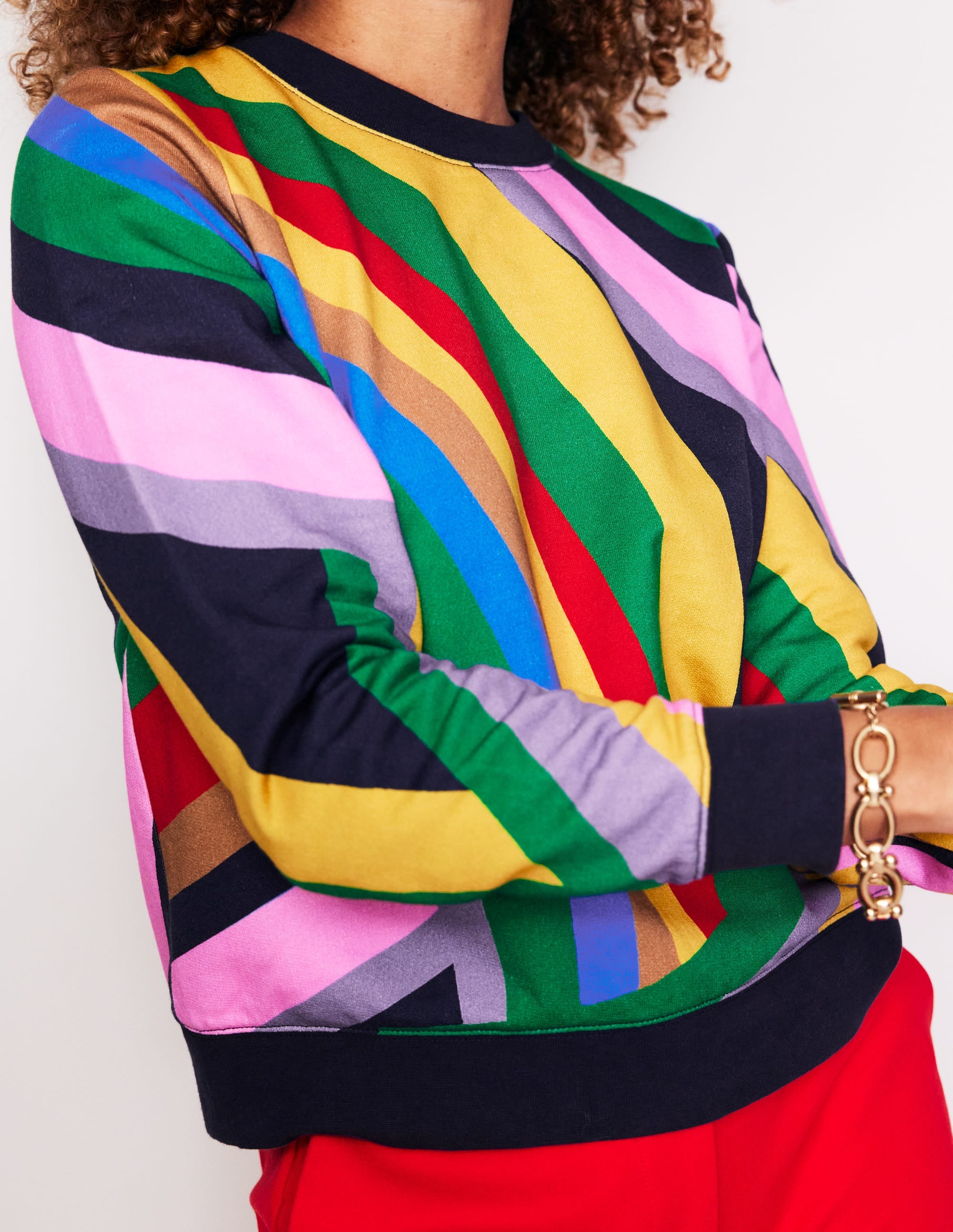  Hannah Printed Sweatshirt-Multi, Abstract Rainbow、mySite、ashleygrahame
