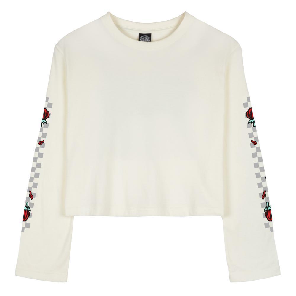  Santa Cruz Womens Check Floral Sleeve Long Sleeve T-Shirt - Off White、mySite、merchandisen