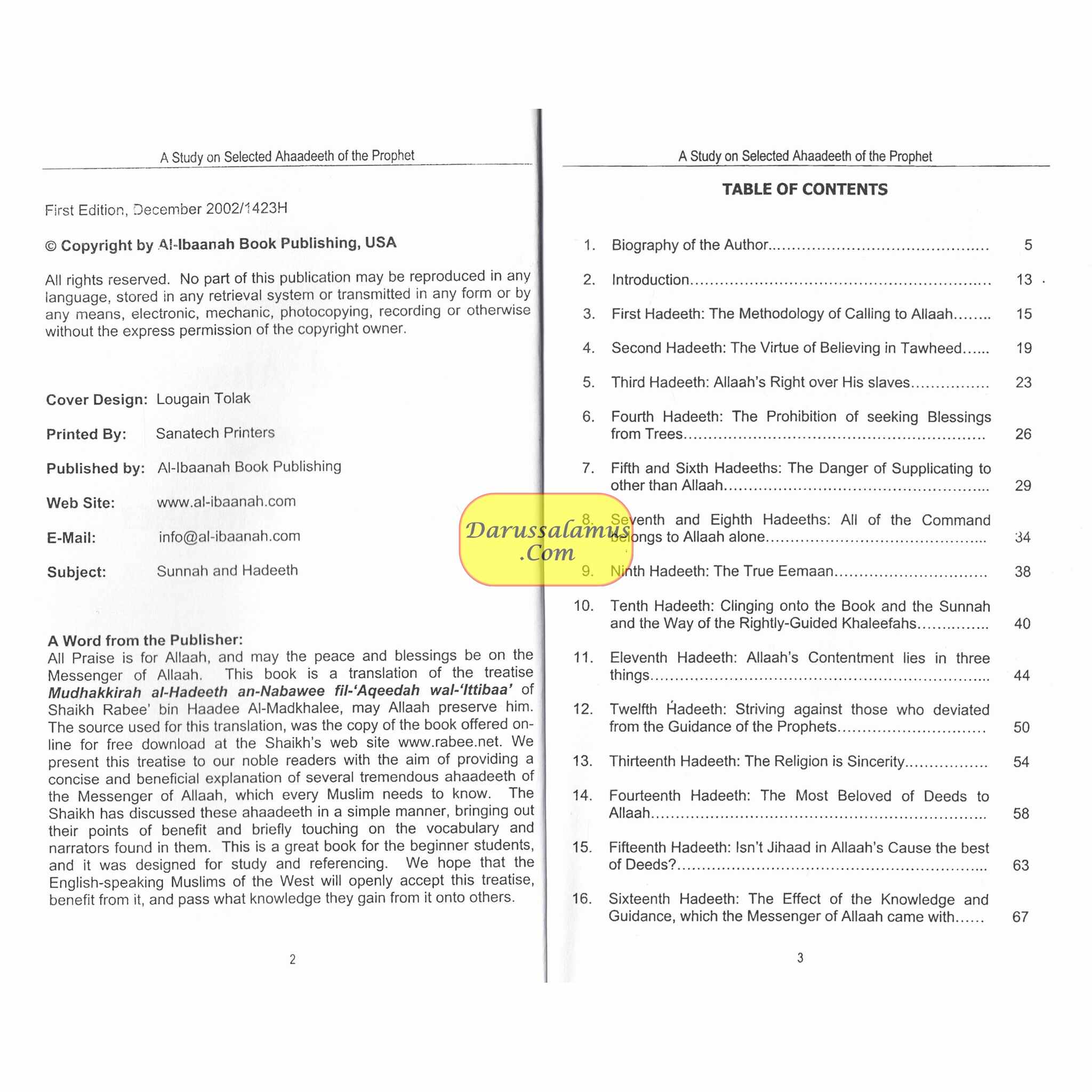 A Study On Selected Ahaadeeth Of The Prophet By Shaikh Rabee Bin Haadee Al-Madkhalee、mySite、topwebapps