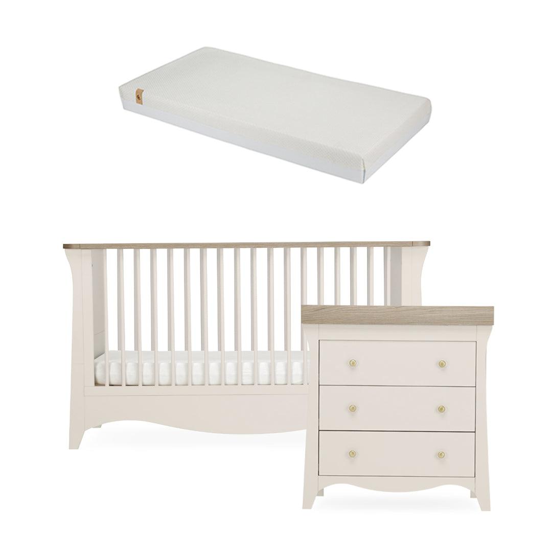  CuddleCo Clara 2 Piece Set 3-Drawer Dresser + Cot Bed - Cashmere、mySite、merchandisen