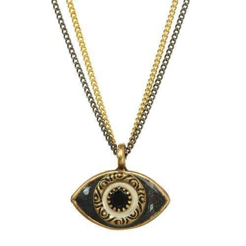 Michal Golan Black Evil Eye Double Strand Necklace、mySite、topwebapps